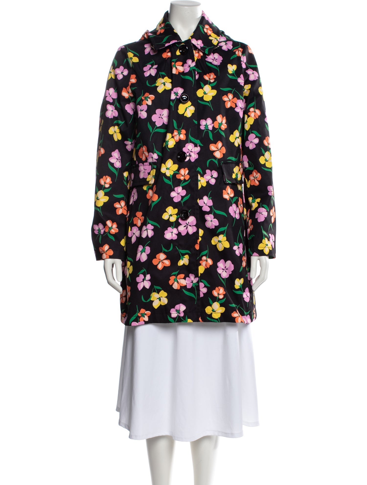 Kate Spade New York Floral Print Trench Coat