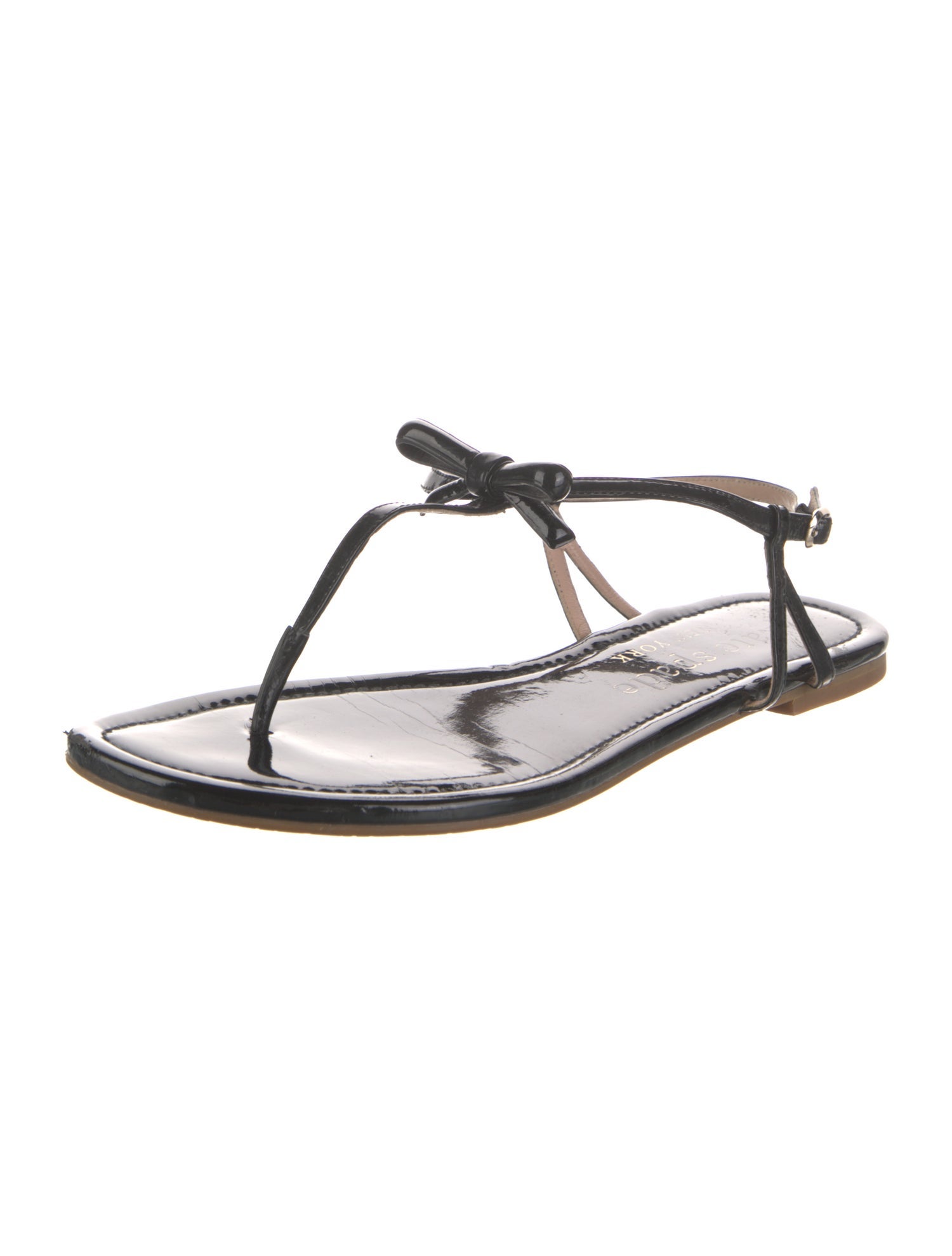 Kate Spade New York Patent Leather T-Strap Sandals