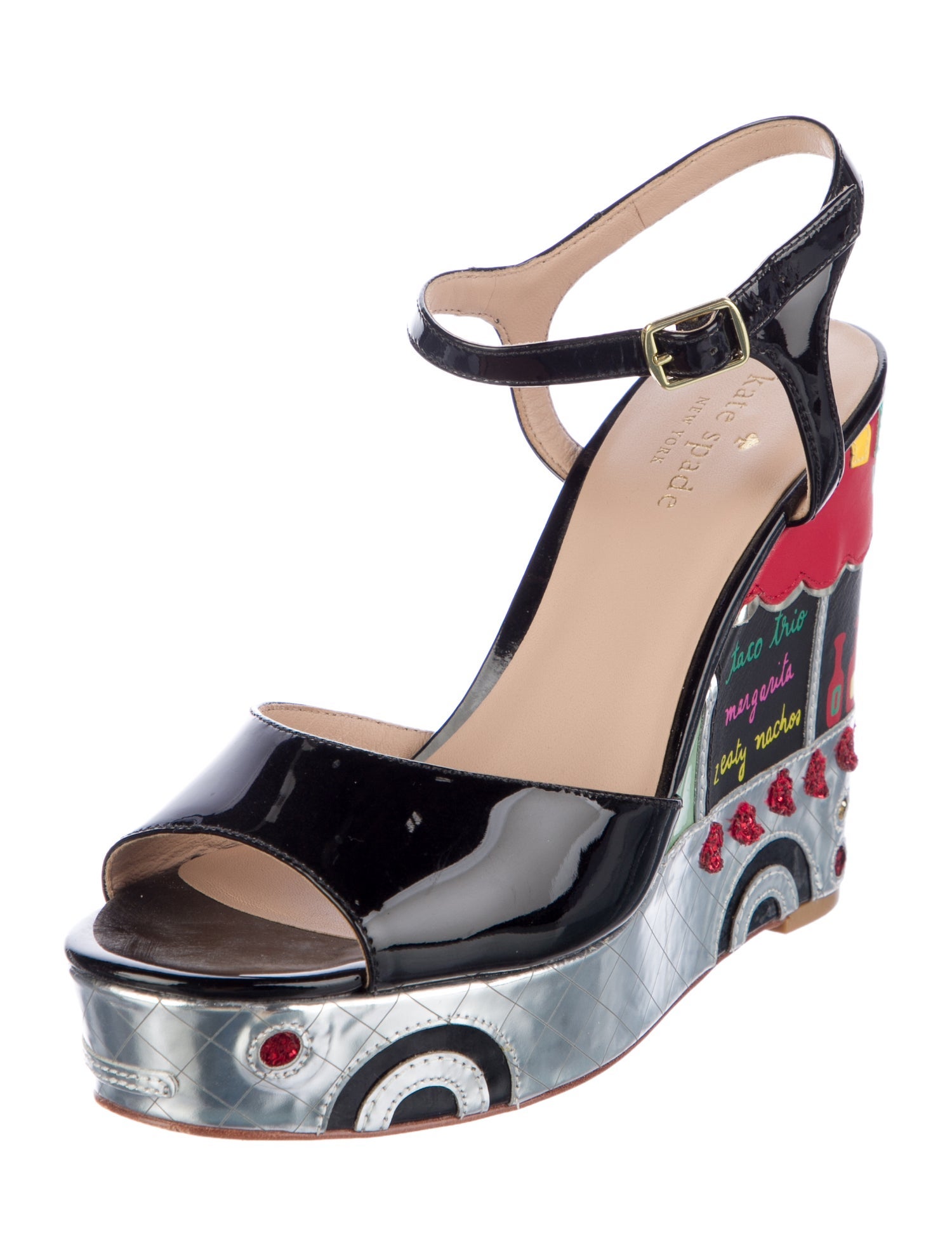 Kate Spade New York Patent Leather Animal Print Sandals