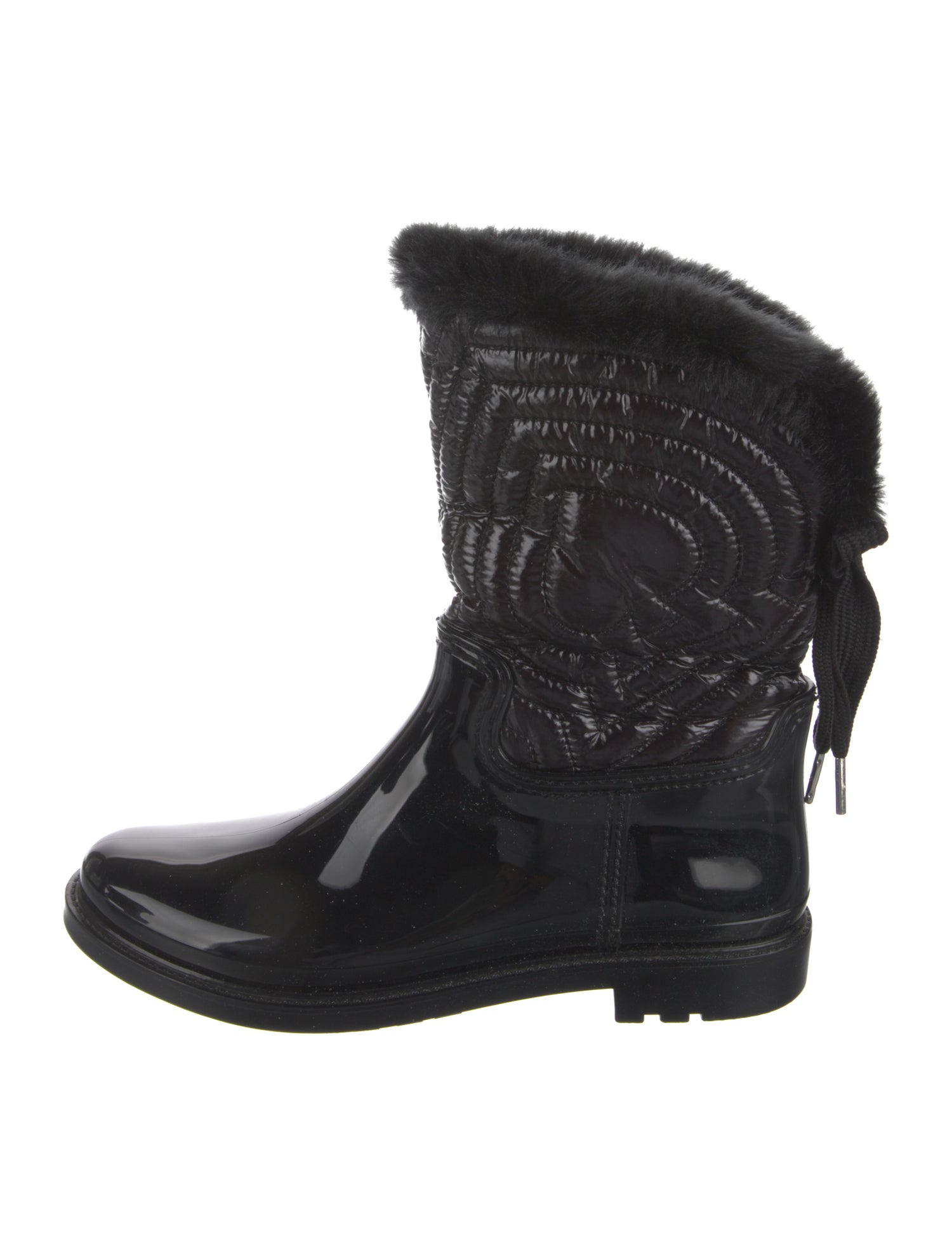 Kate Spade New York Rubber Faux Fur Trim Rain Boots