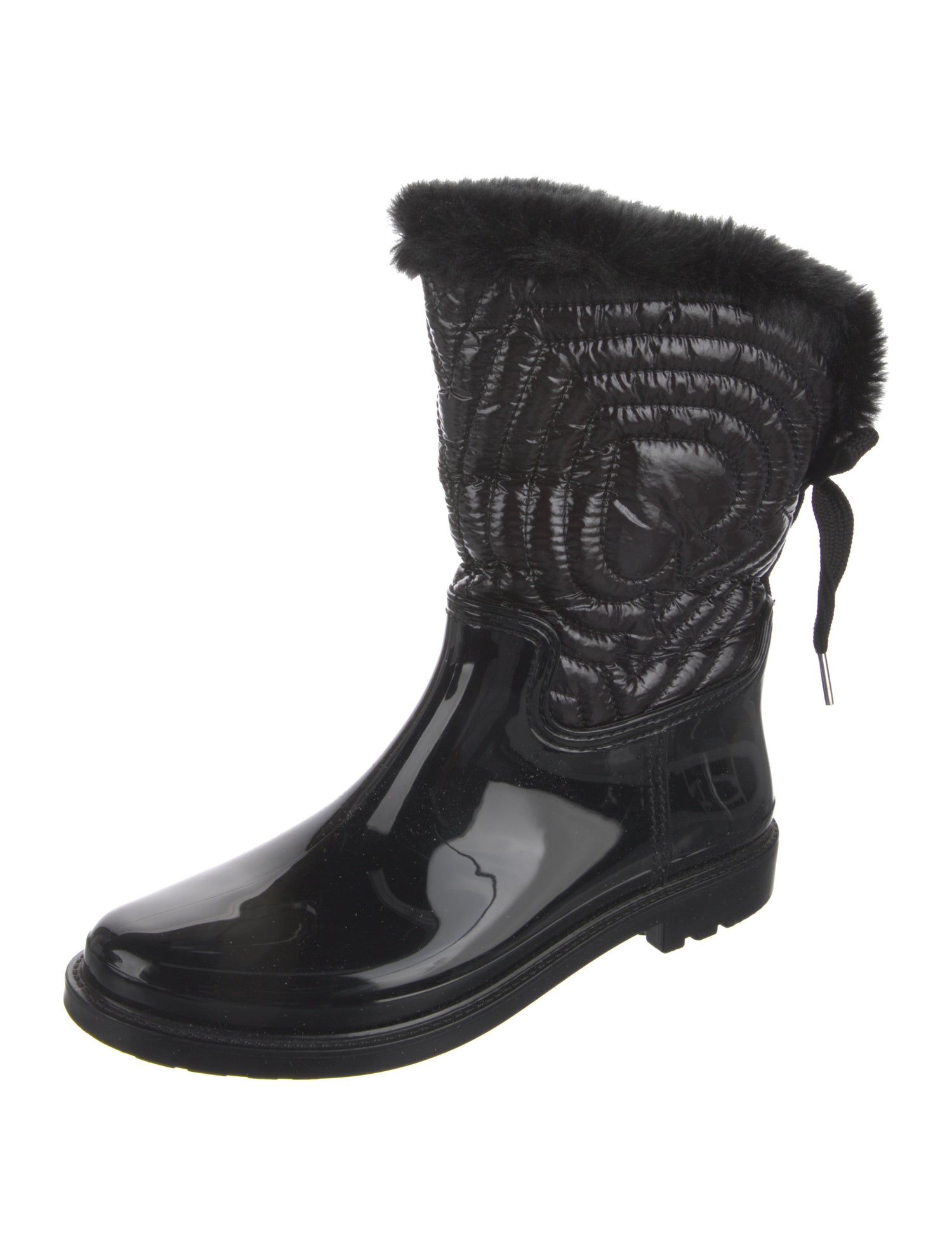 Kate Spade New York Rubber Faux Fur Trim Rain Boots