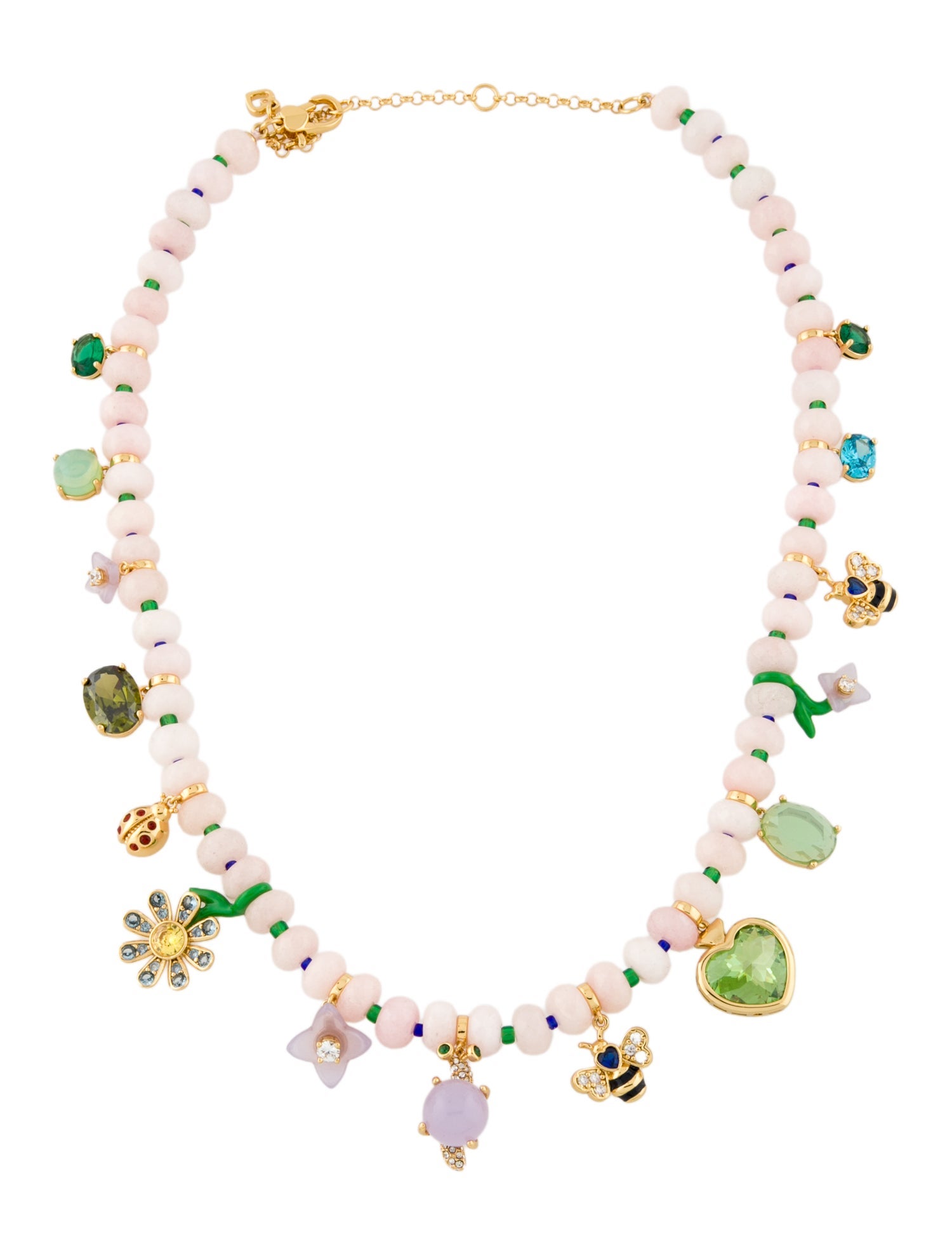 Kate Spade New York Bead Crystal & Enamel Garden Friendship Strand Necklace w/ Tags