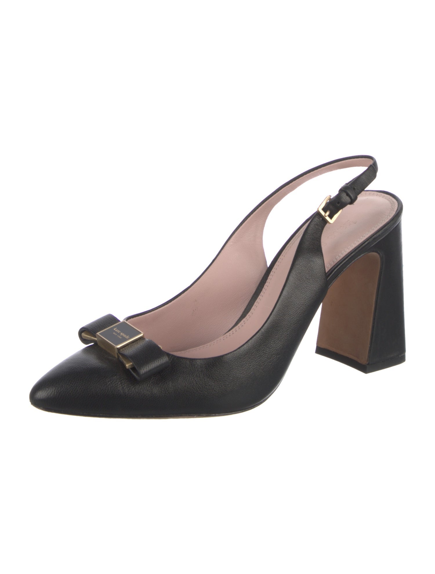 Kate Spade New York Leather Bow Accents Slingback Pumps