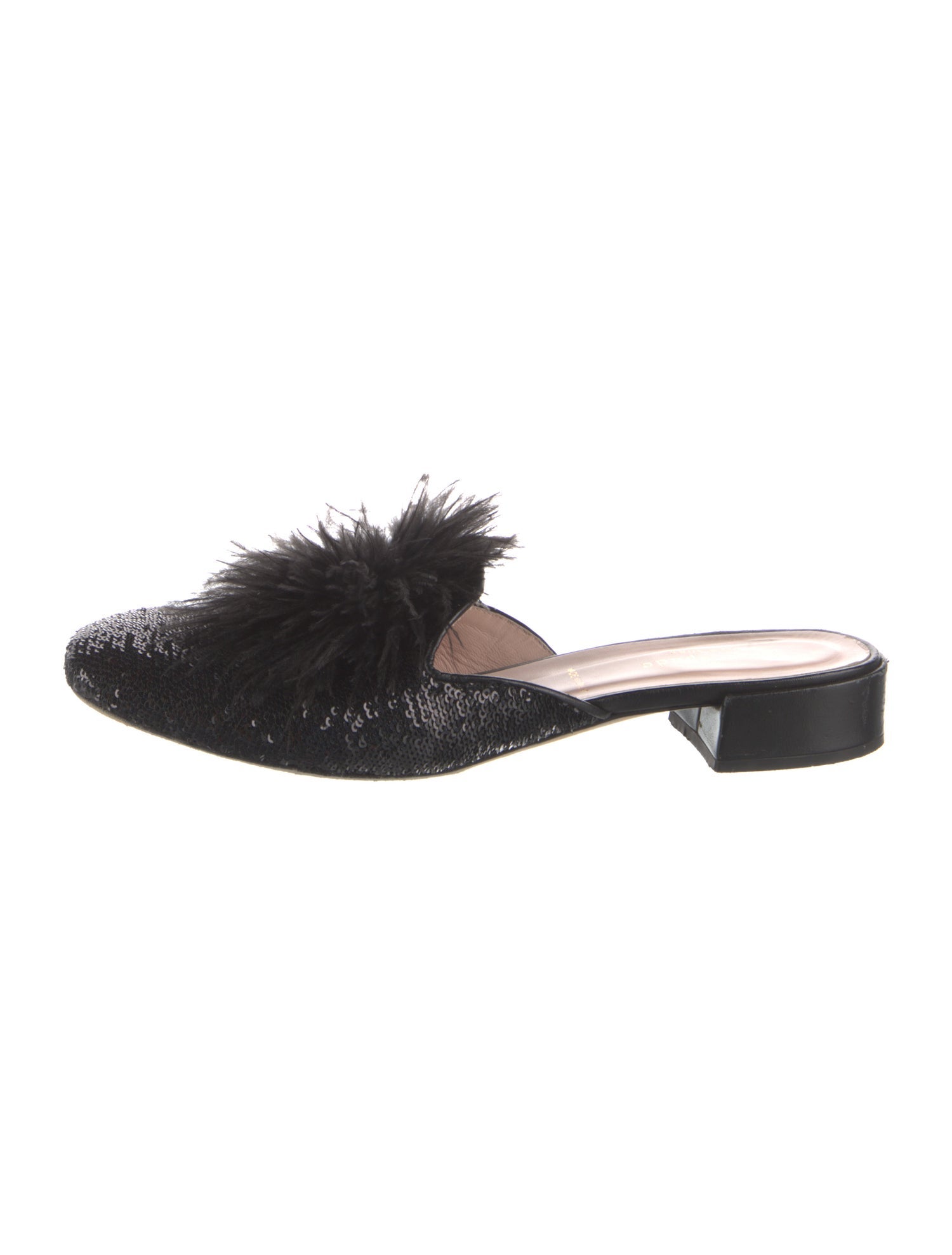 Kate Spade New York Sequins Feather Trim Mules
