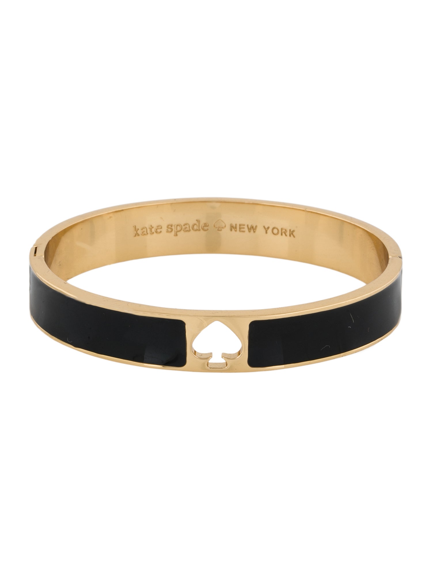 Kate Spade New York Enamel Hole Punch Spade Hinged Bangle Bracelet