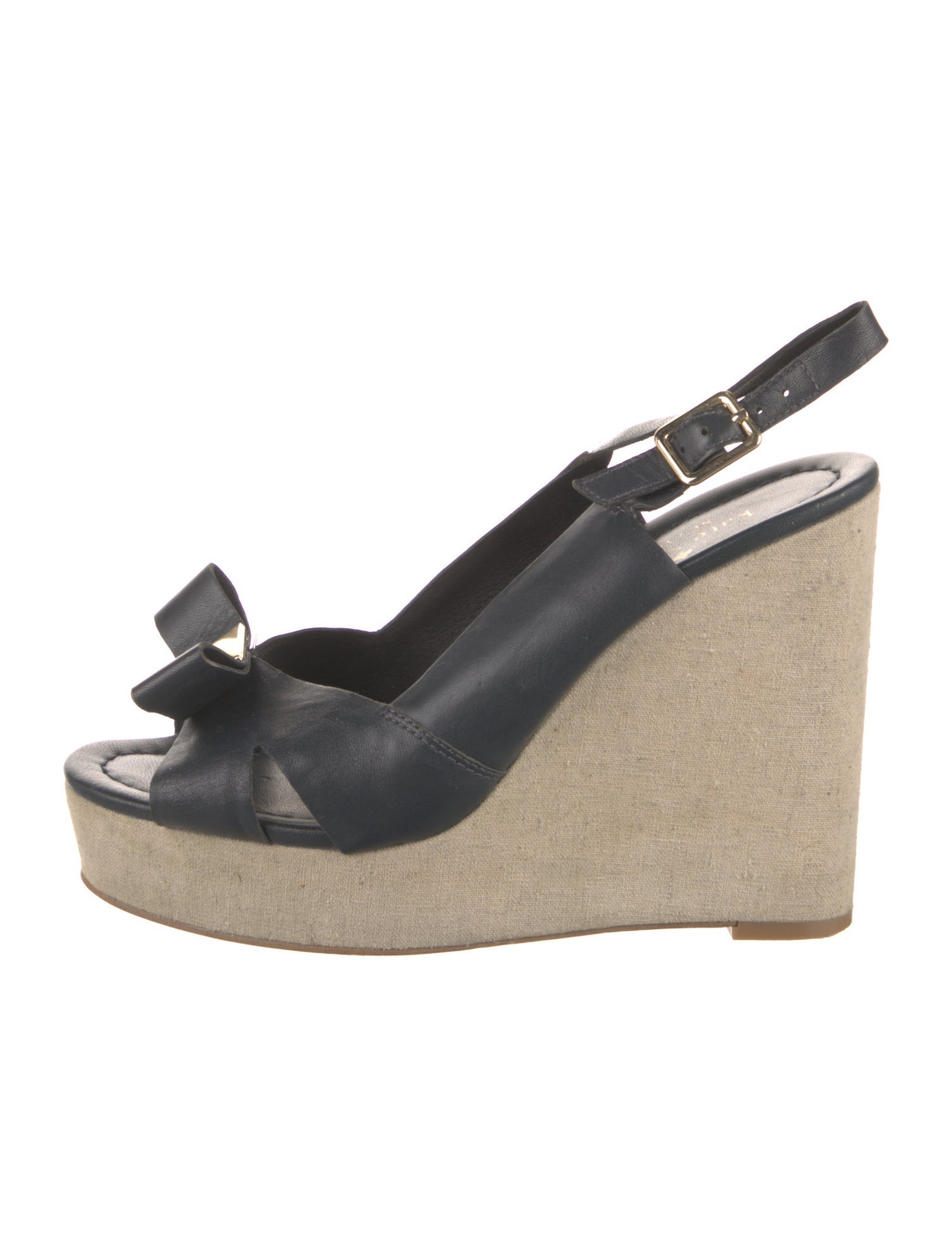 Kate Spade New York Leather Bow Accents Slingback Sandals