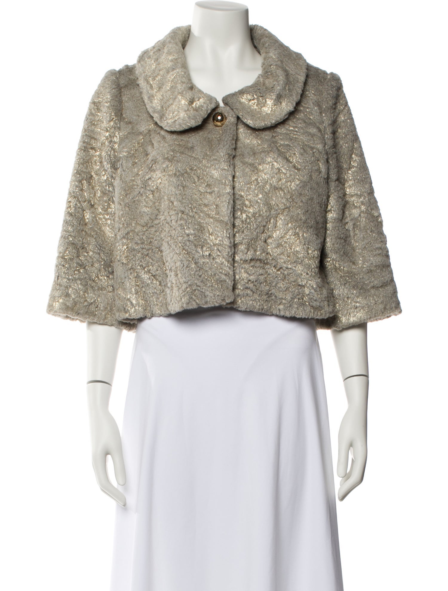 Kate Spade New York Faux Fur Printed Faux Fur Jacket