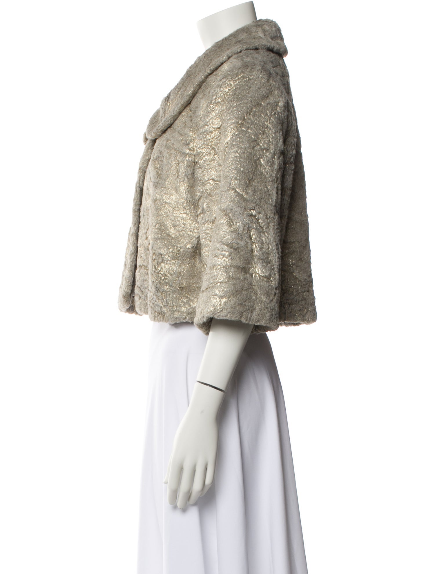 Kate Spade New York Faux Fur Printed Faux Fur Jacket