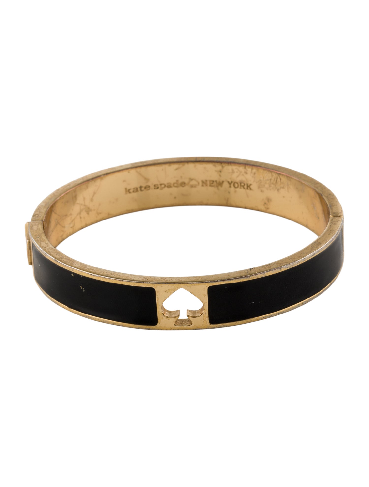 Kate Spade New York Enamel Hole Punch Spade Hinge Bangle Bracelet