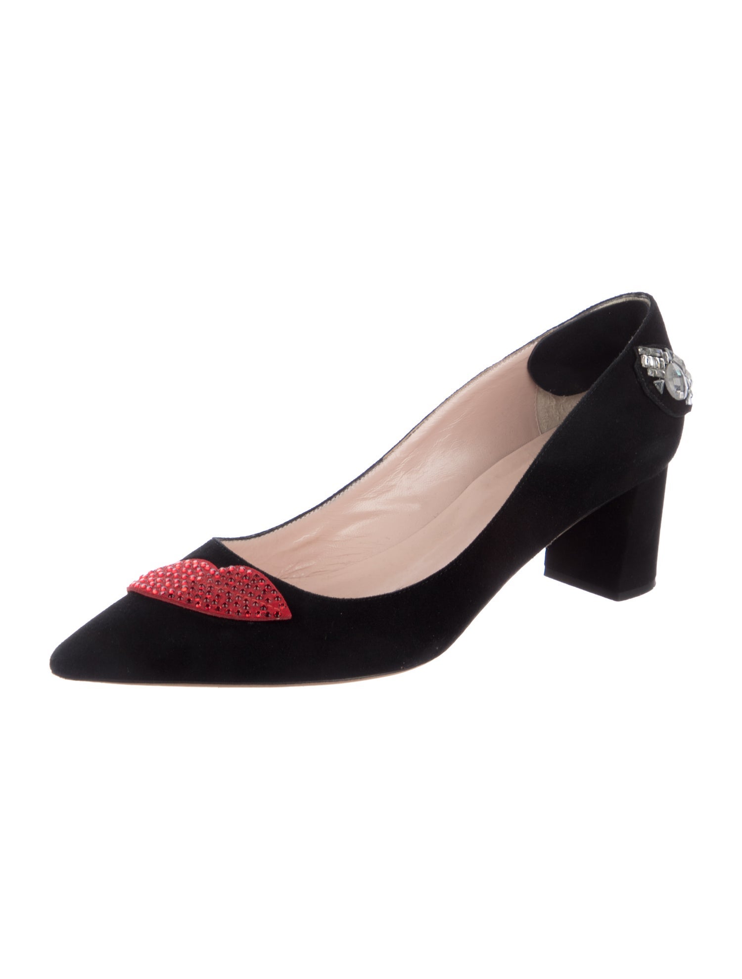 Kate Spade New York Suede Crystal Embellishments Pumps