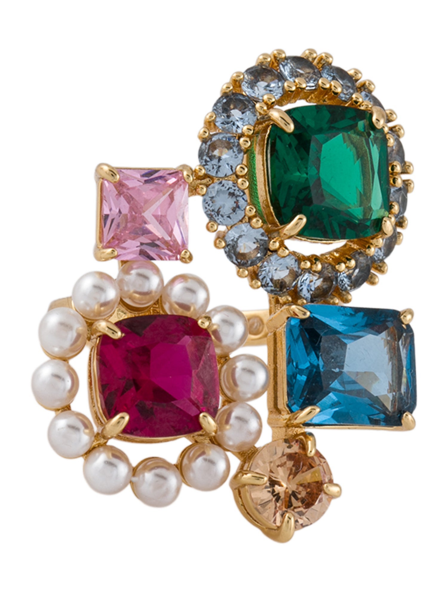 Kate Spade New York Crystal & Faux Pearl Statement Ring