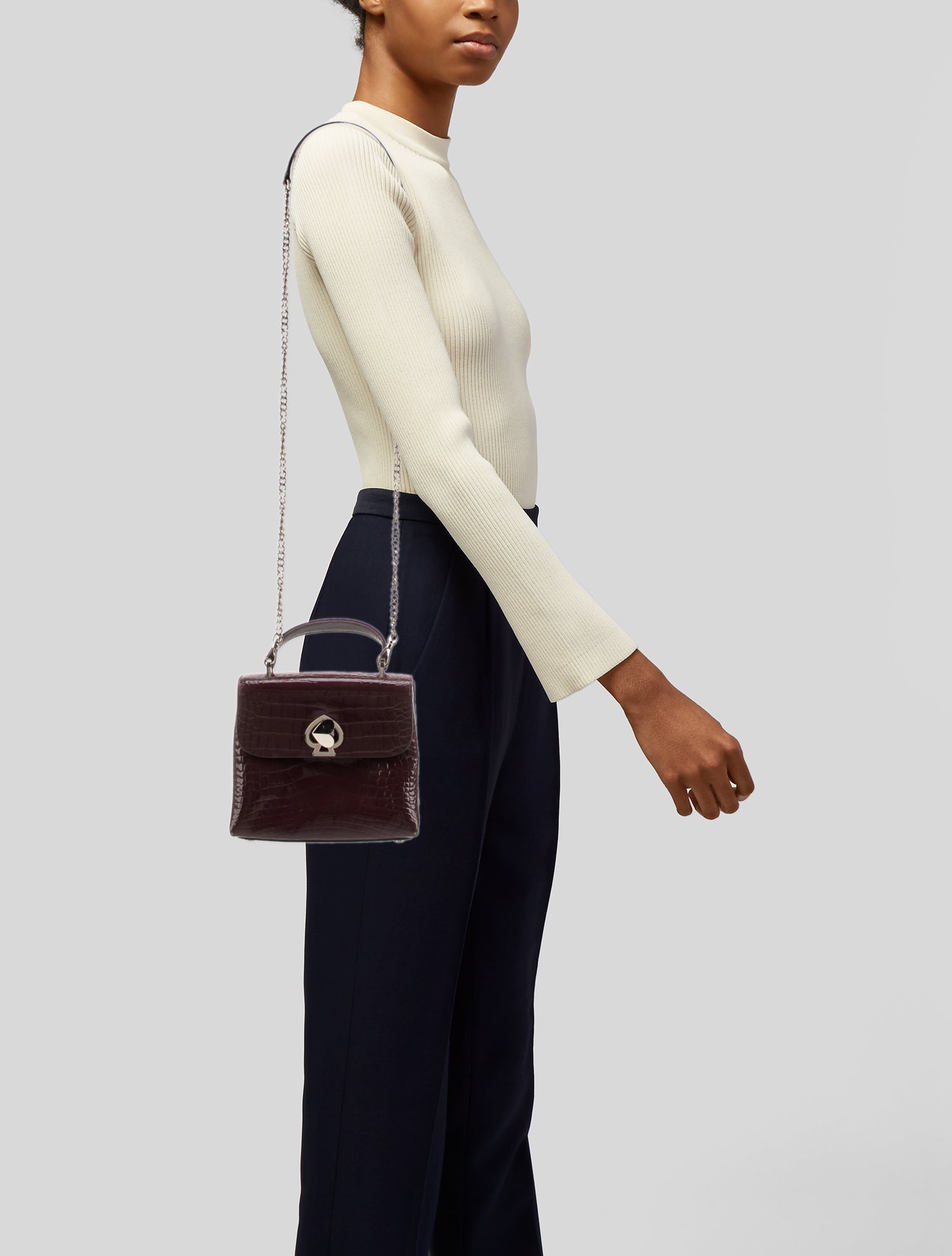 Kate Spade New York Embossed Leather Top Handle Bag
