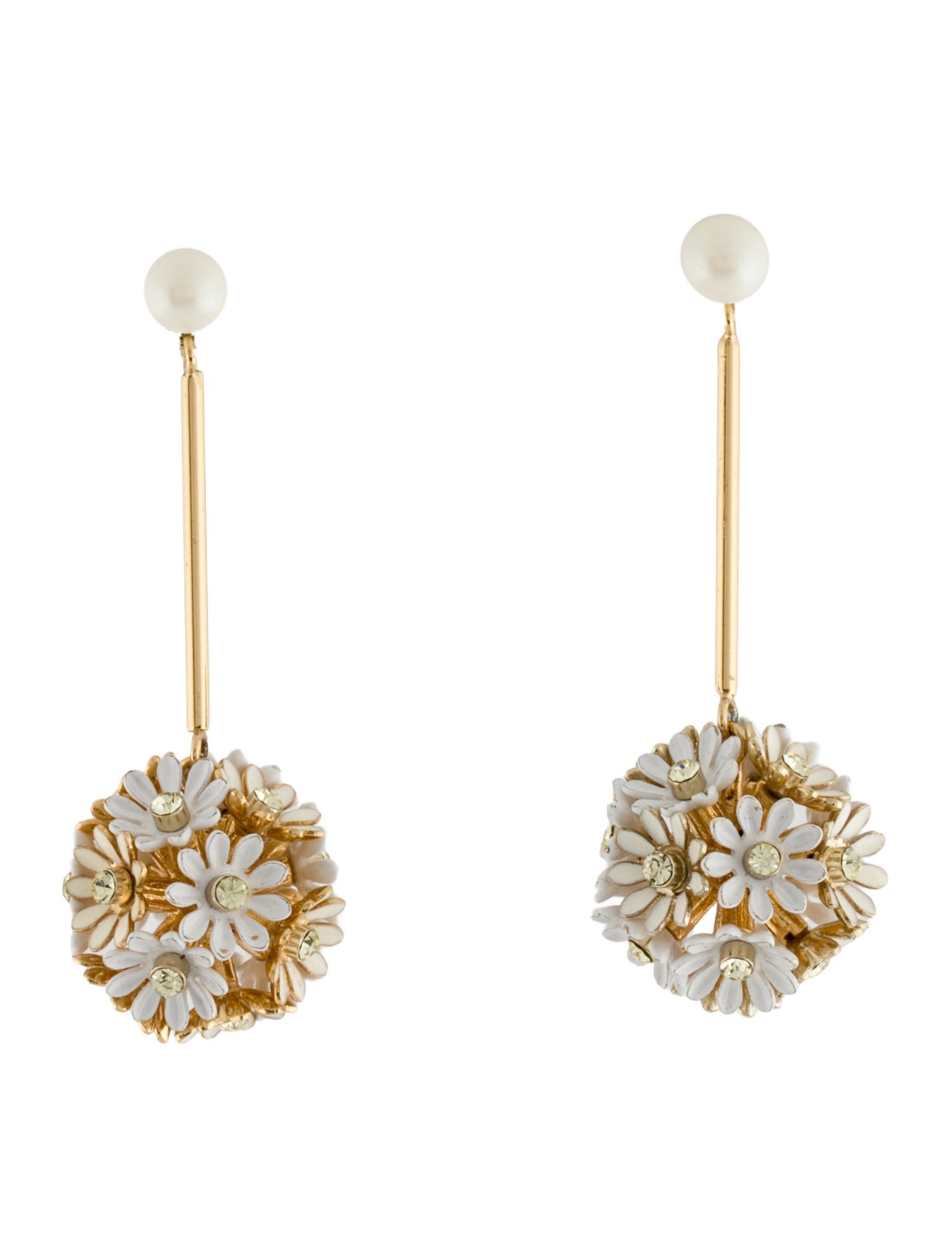 Kate Spade New York Faux Pearl, Enamel, & Crystal Drop Earrings