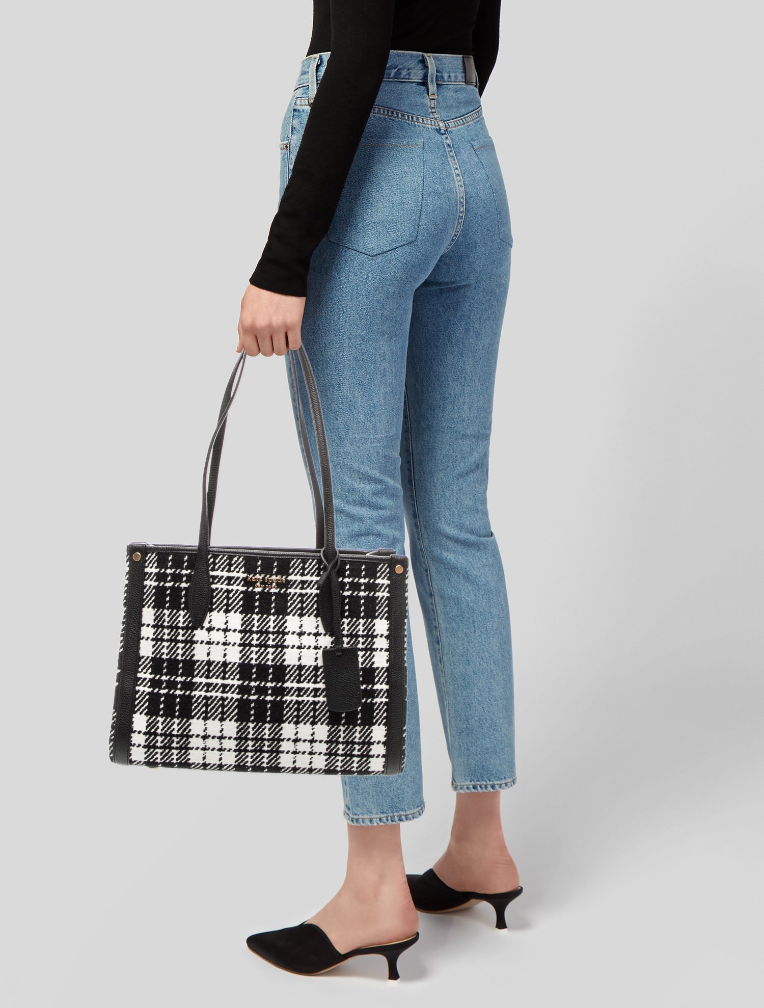 Kate Spade New York Tweed Tote - Black Totes, Handbags - WKA468244