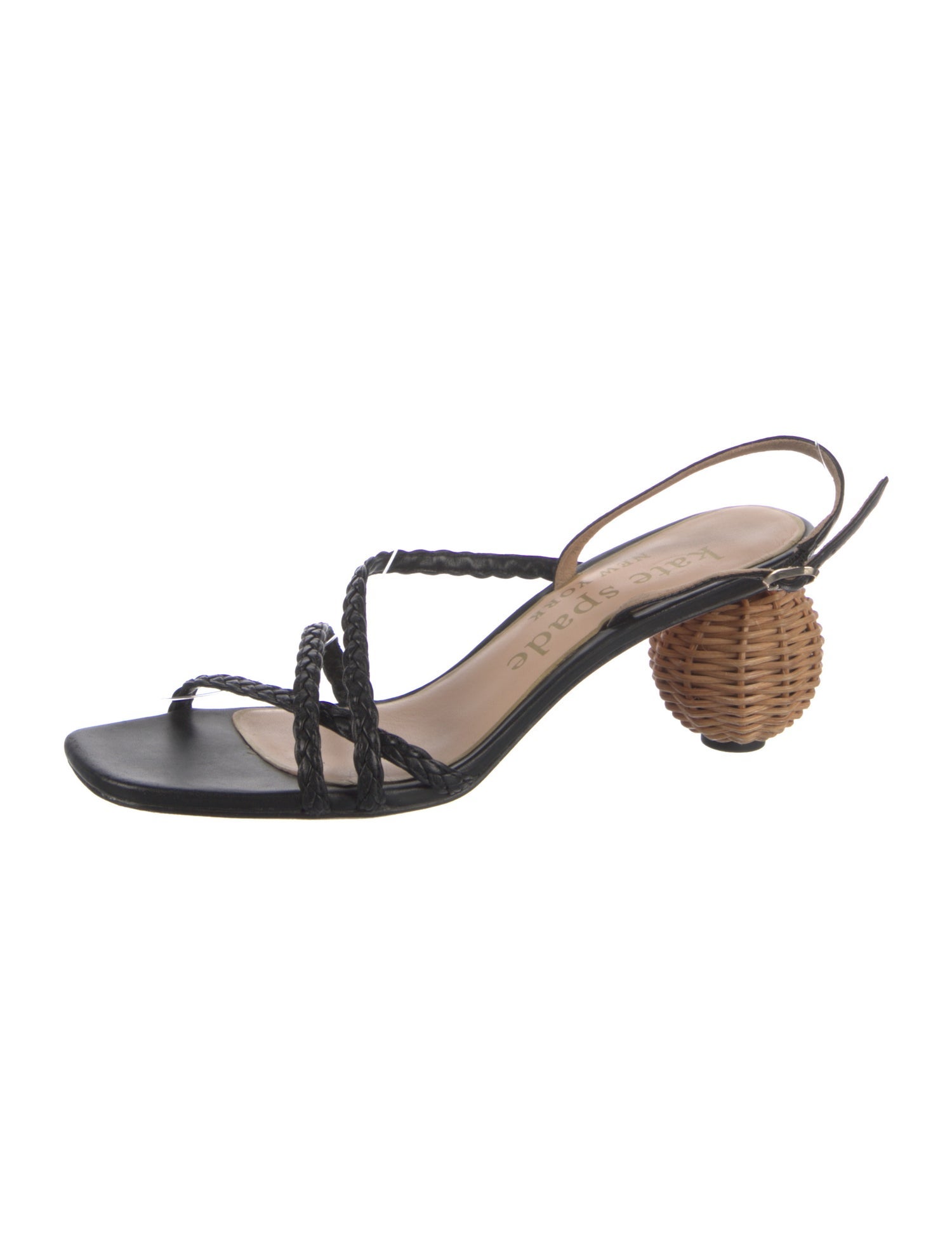 Kate Spade New York Leather Braided Accents Slingback Sandals