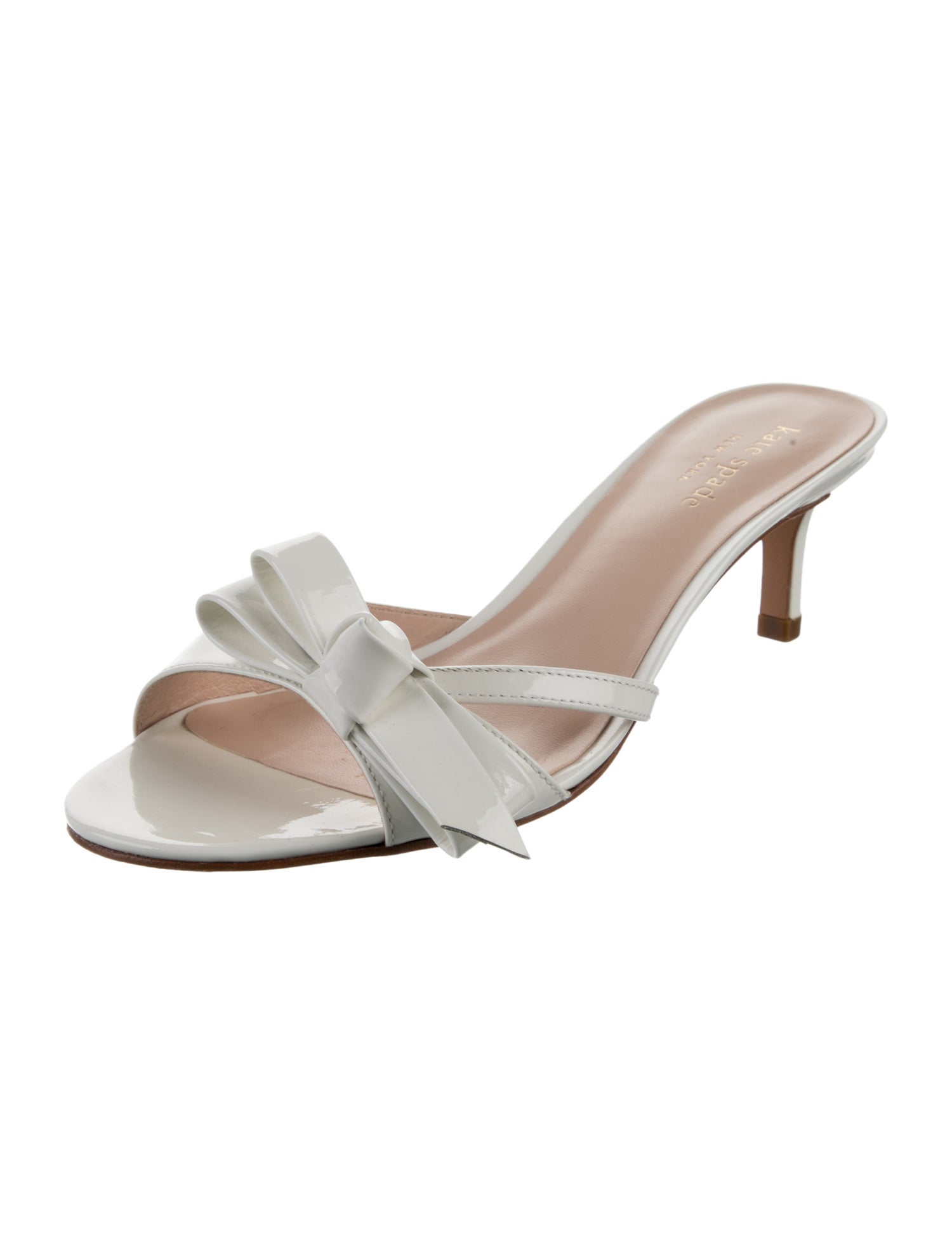 Kate Spade New York Patent Leather Bow Accents Slides