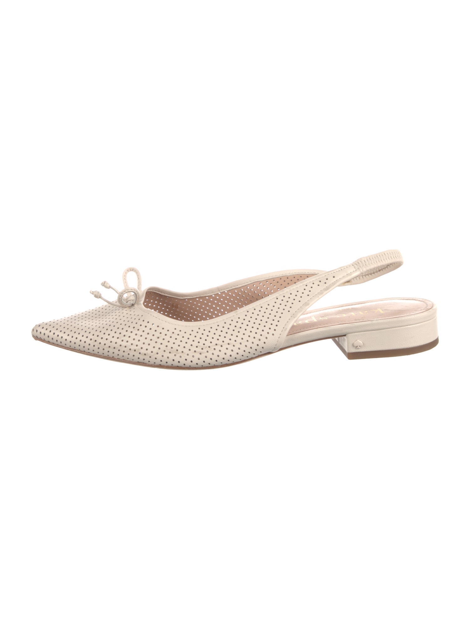 Kate Spade New York Leather Bow Accents Slingback Flats