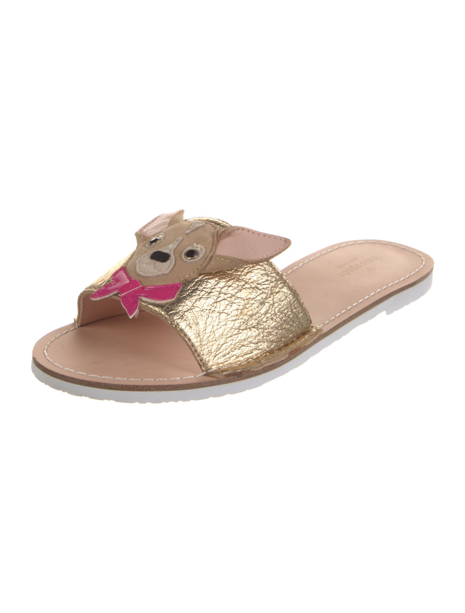 Kate Spade New York Leather Glitter Accents Slides