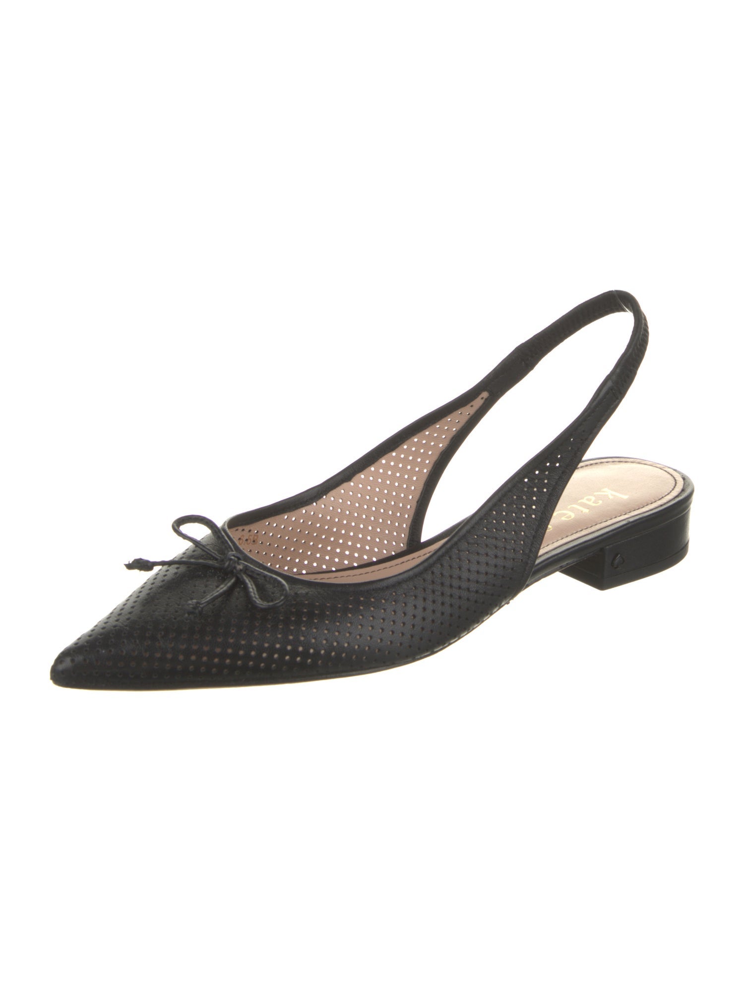 Kate Spade New York Leather Bow Accents Slingback Flats