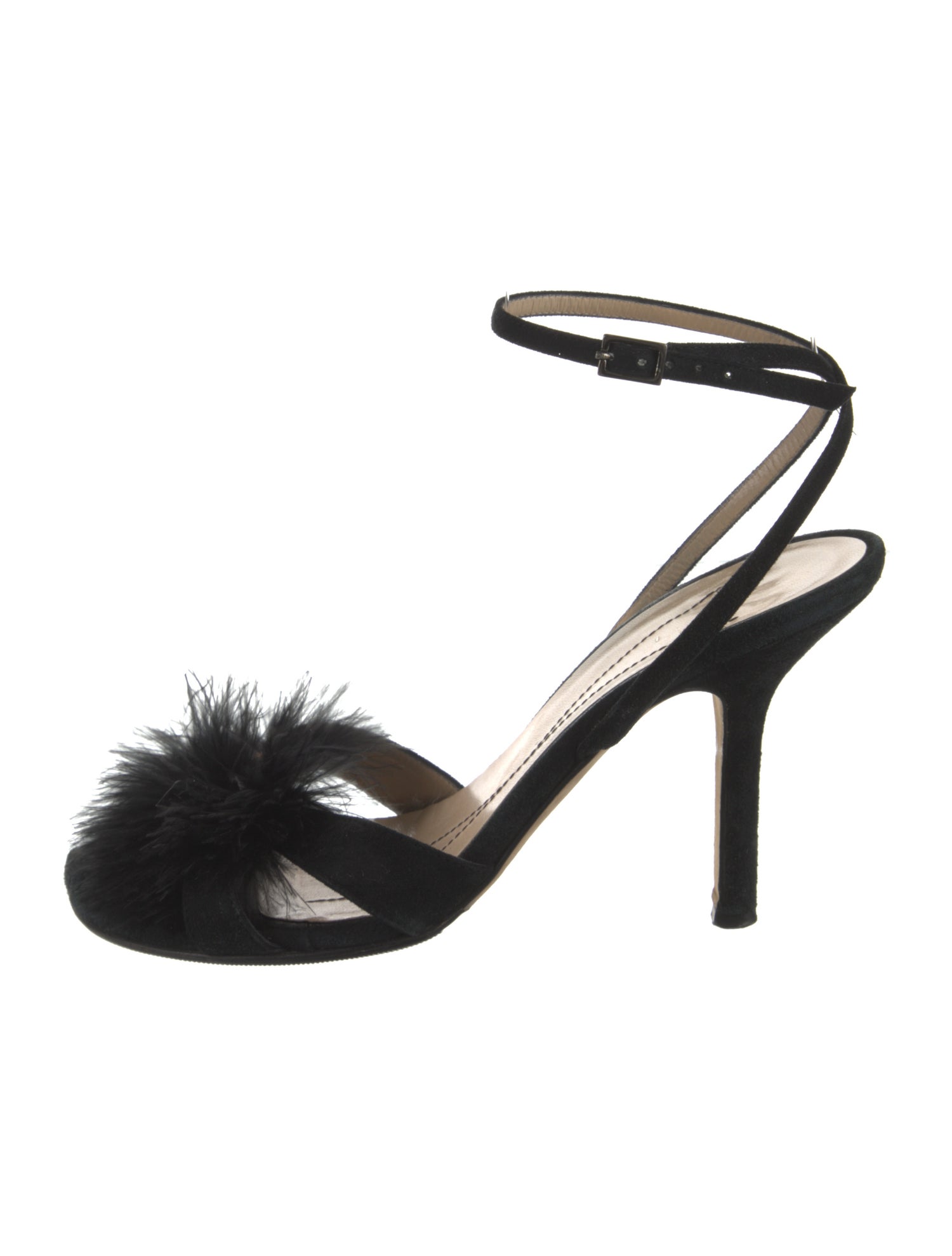 Kate Spade New York Suede Pom-Pom Embellishments Sandals