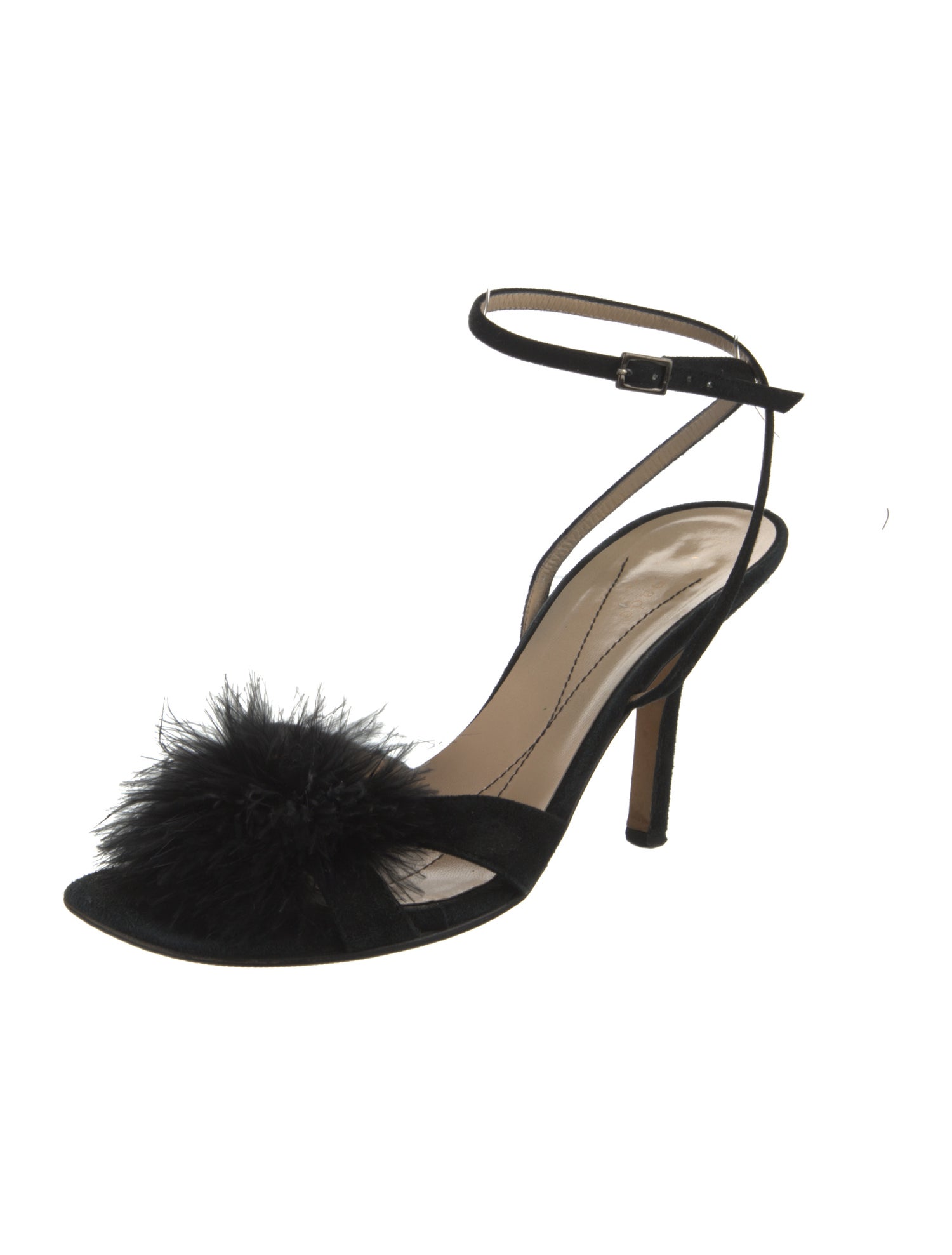 Kate Spade New York Suede Pom-Pom Embellishments Sandals