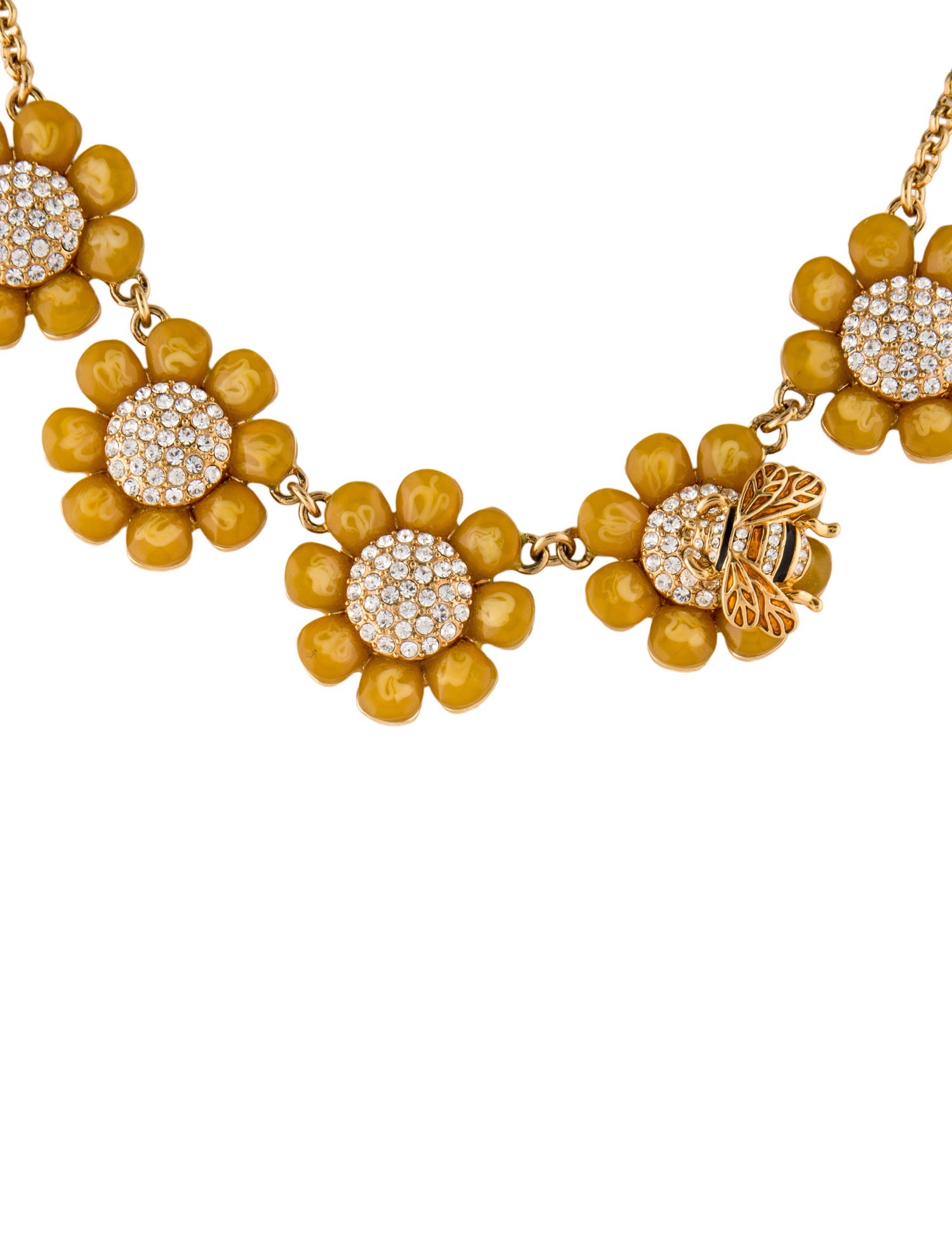 Kate Spade New York Crystal & Resin Honeybee Flower Collar Necklace