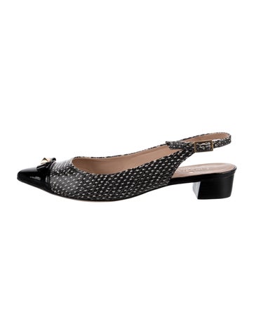 Pre-owned Kate Spade Leather Animal Print Slingback Pumps In Multi