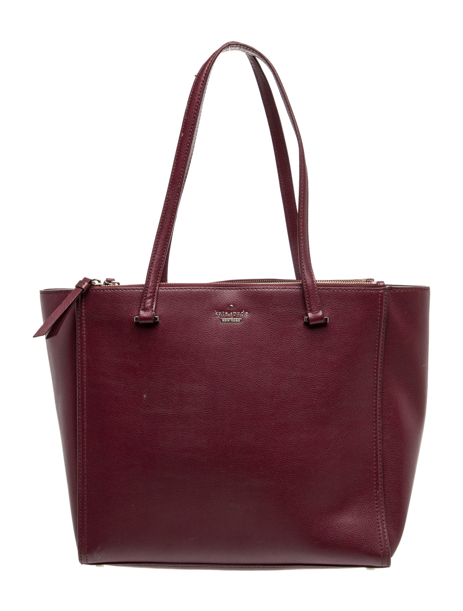 Kate Spade New York Leather Tote - Burgundy Totes, Handbags 