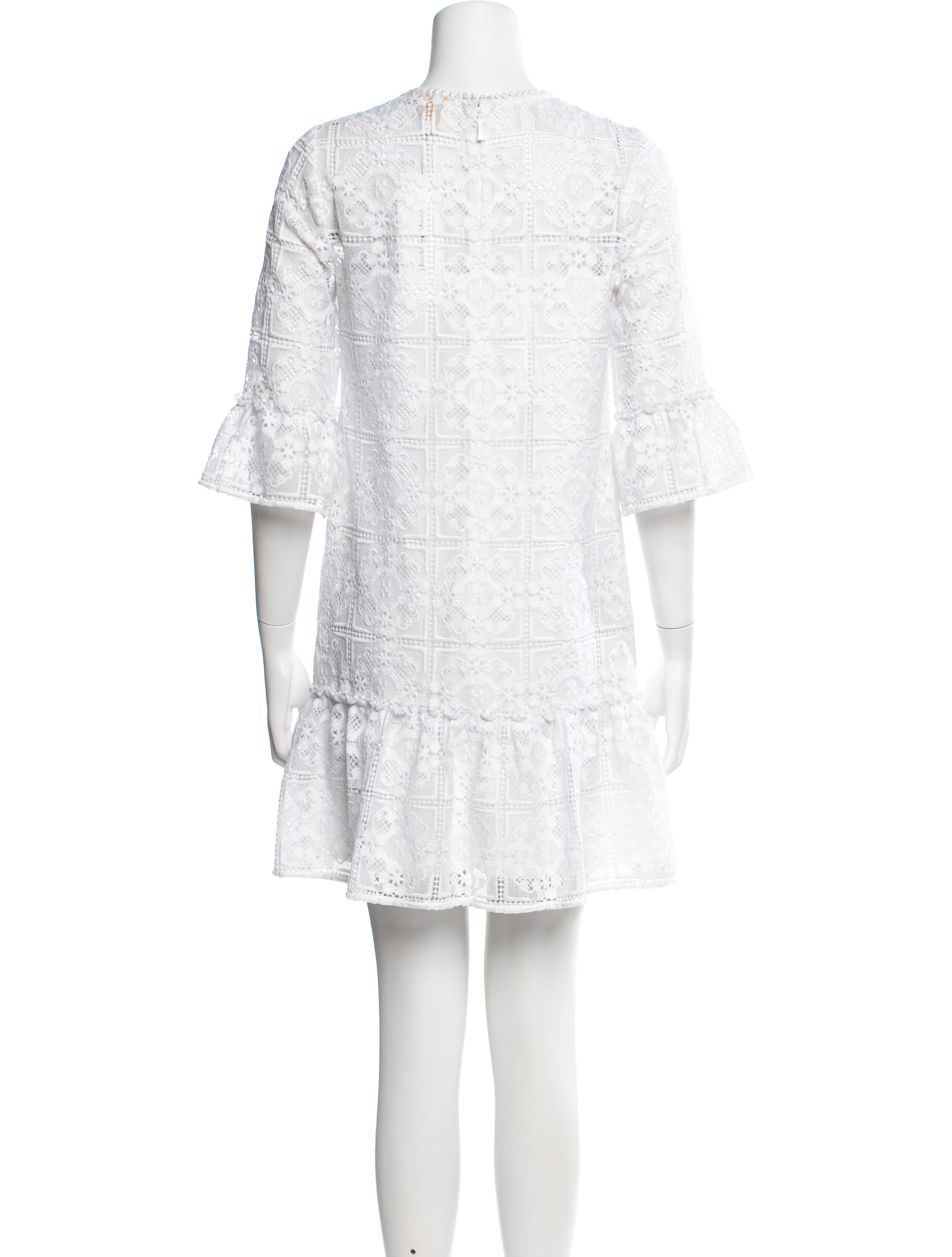 kate spade white lace dress Kate Spade White Lace Cap Sleeve Midi Dress Size 2 US