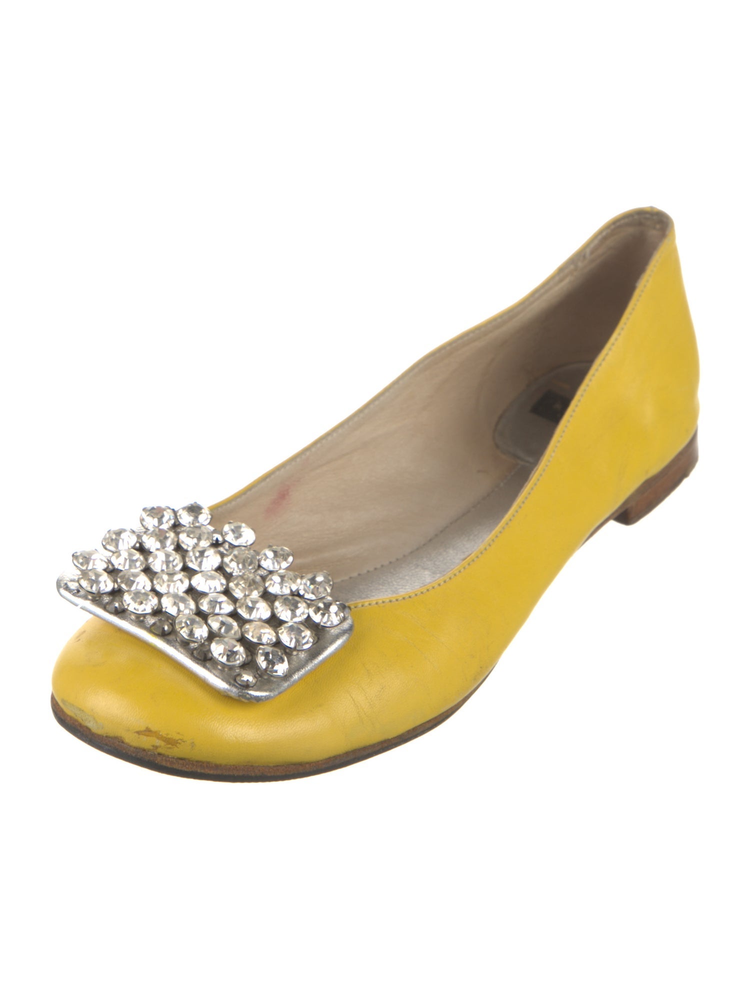Kate Spade New York Leather Crystal Embellishments Flats
