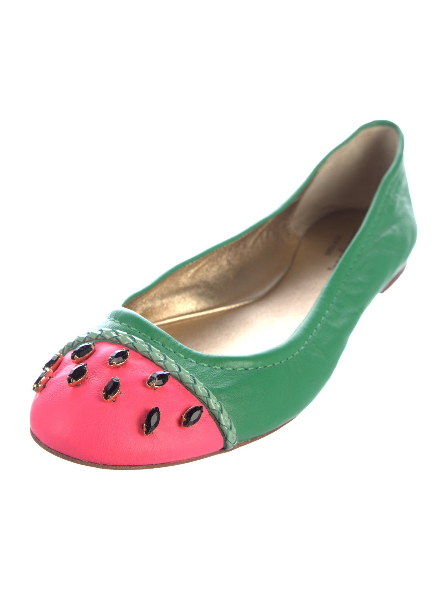 Kate Spade New York Leather Graphic Print Ballet Flats
