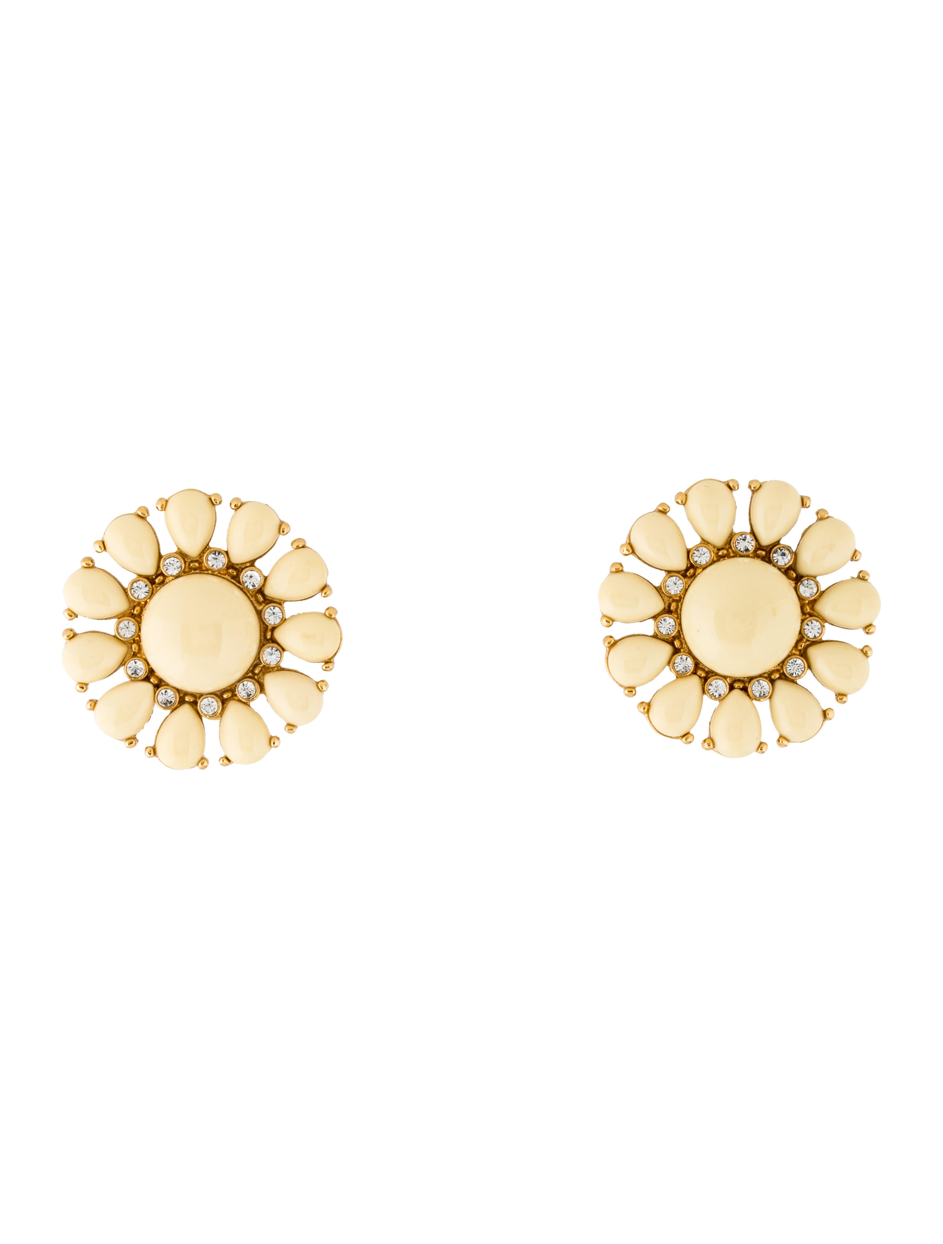 Kate Spade New York Enamel & Crystal Flower ClipOn Earrings Earrings