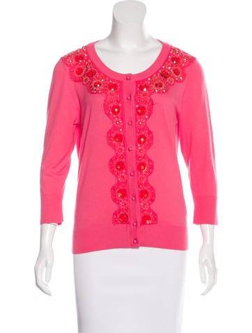 Kate Spade New York Crystal-Embellished Rib Knit Cardigan