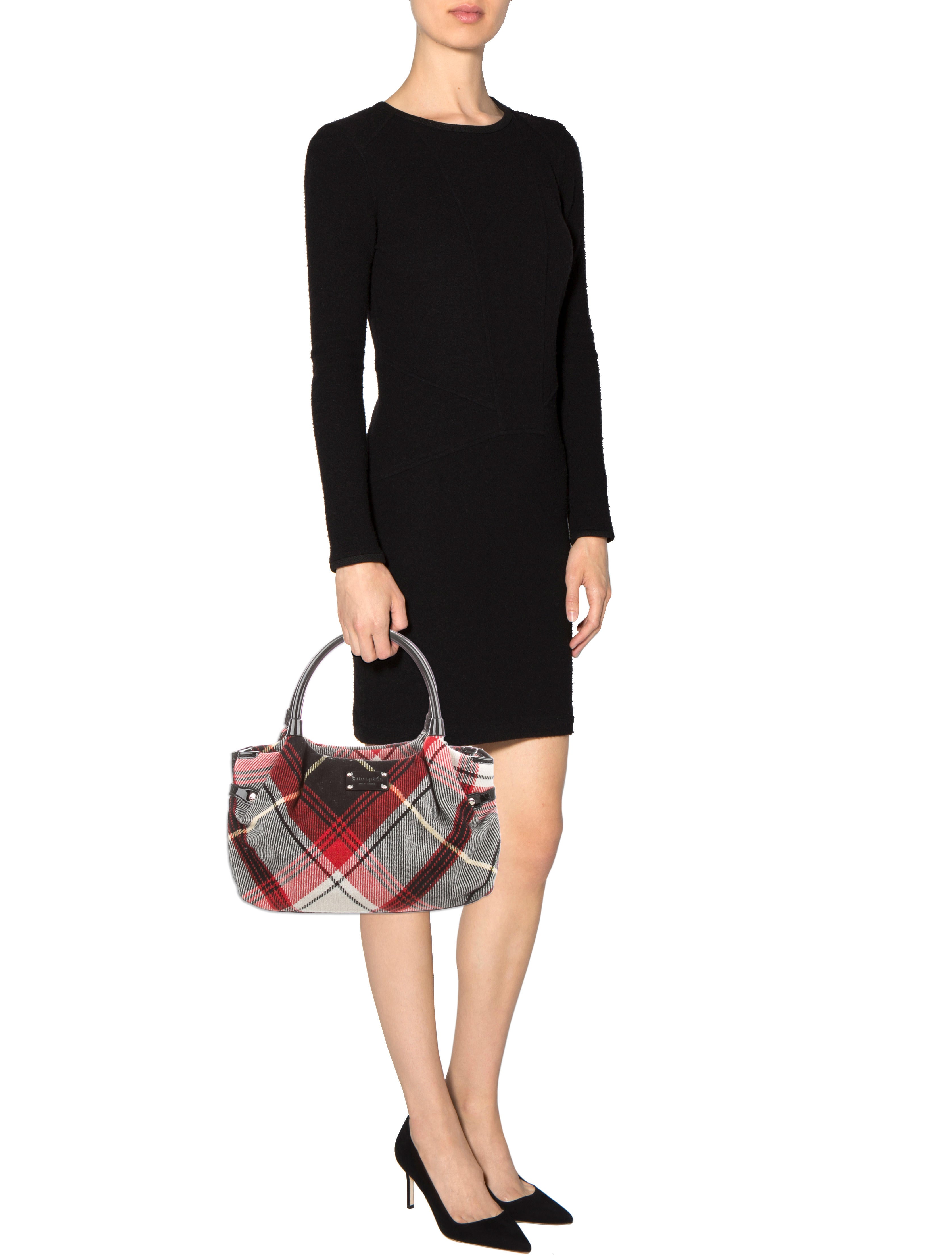 wool plaid tote