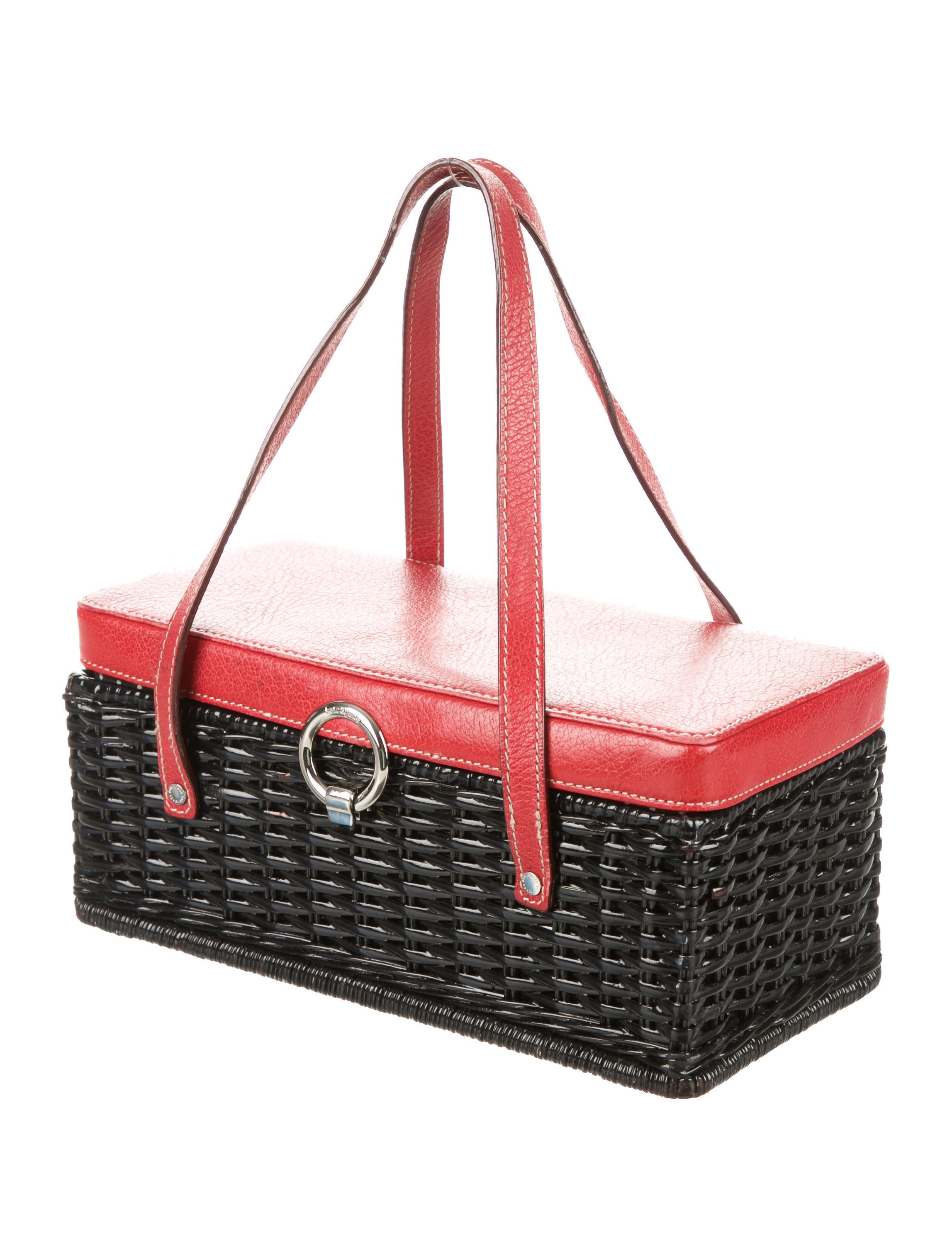 Kate Spade New York LeatherTrimmed Wicker Shoulder Bag Handbags WKA59205 The RealReal