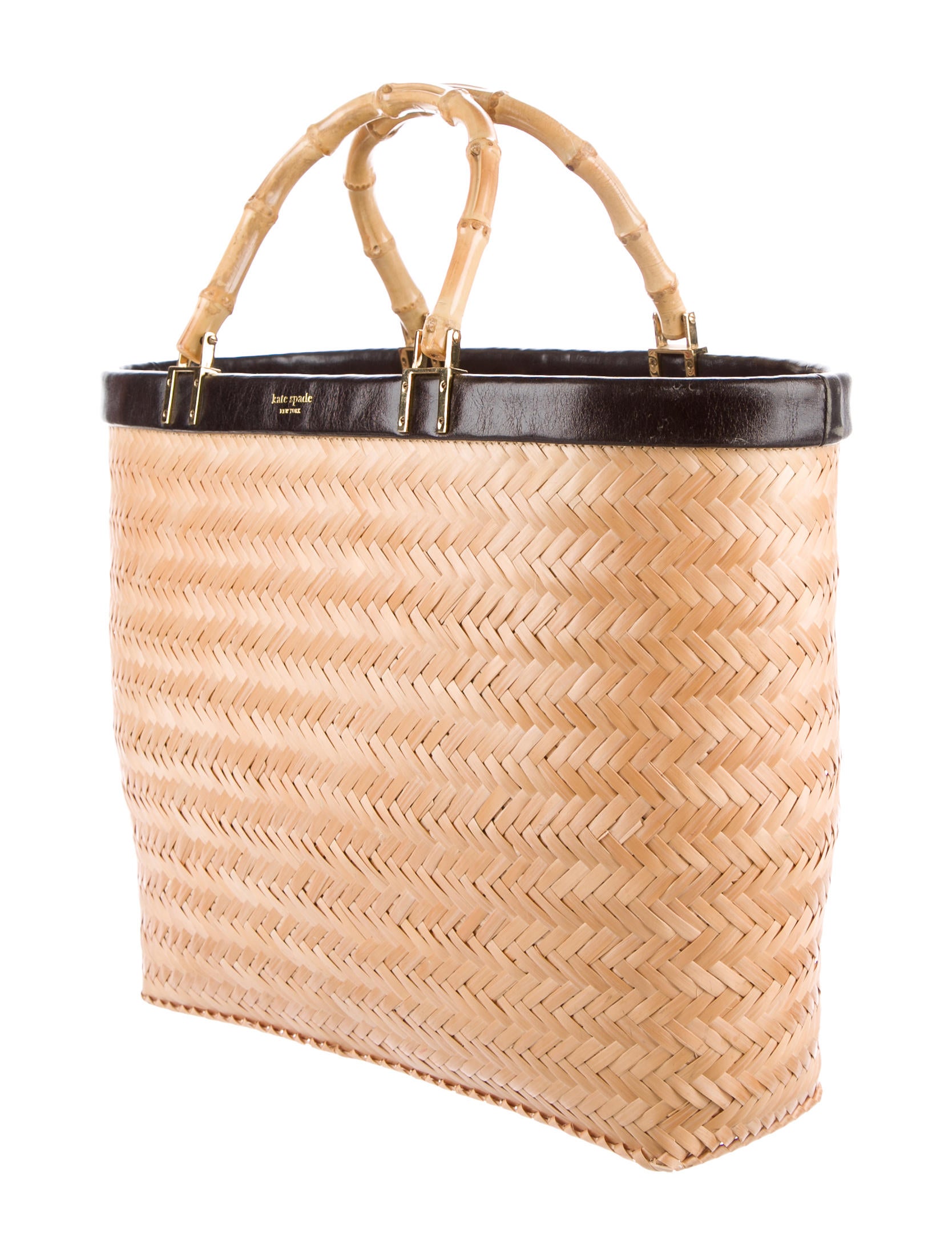 Kate Spade New York Straw & Bamboo Tote Handbags WKA66134 The