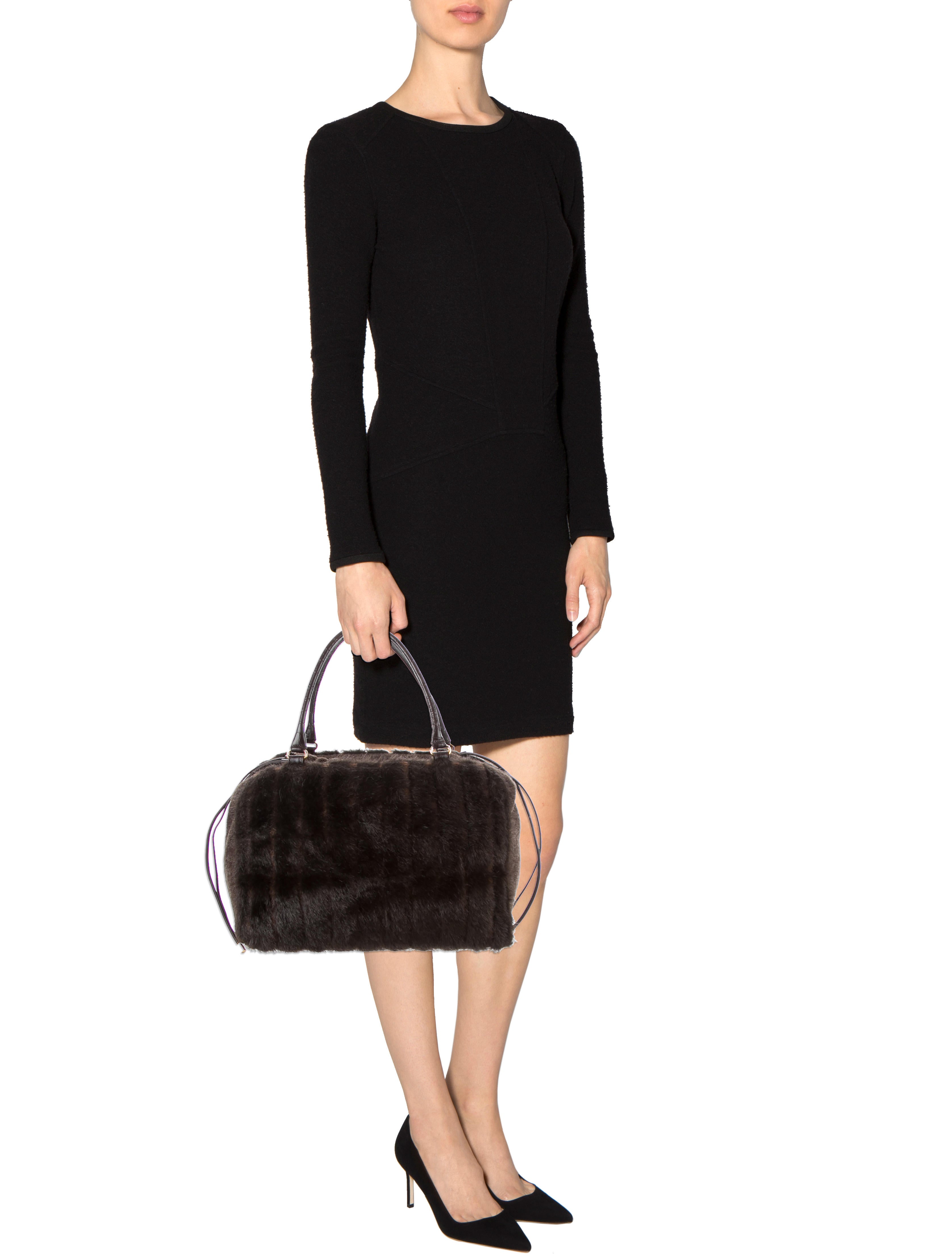 Kate Spade New York Faux Fur Drawstring Bag Brown Shoulder Bags