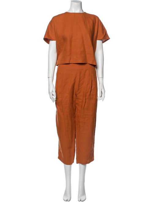 Kaarem Linen Pant Set Orange