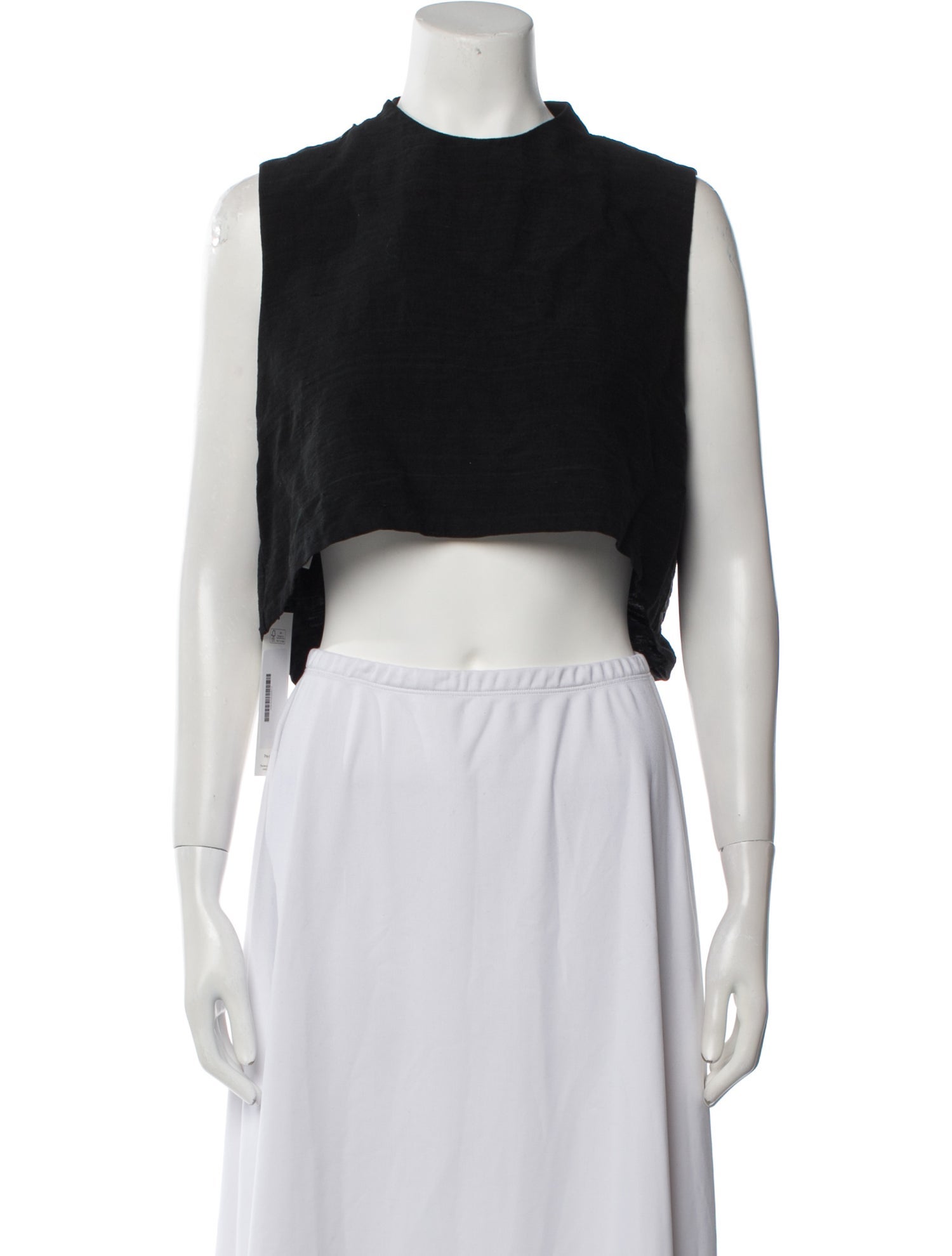 Kaarem Mock Neck Sleeveless Crop Top