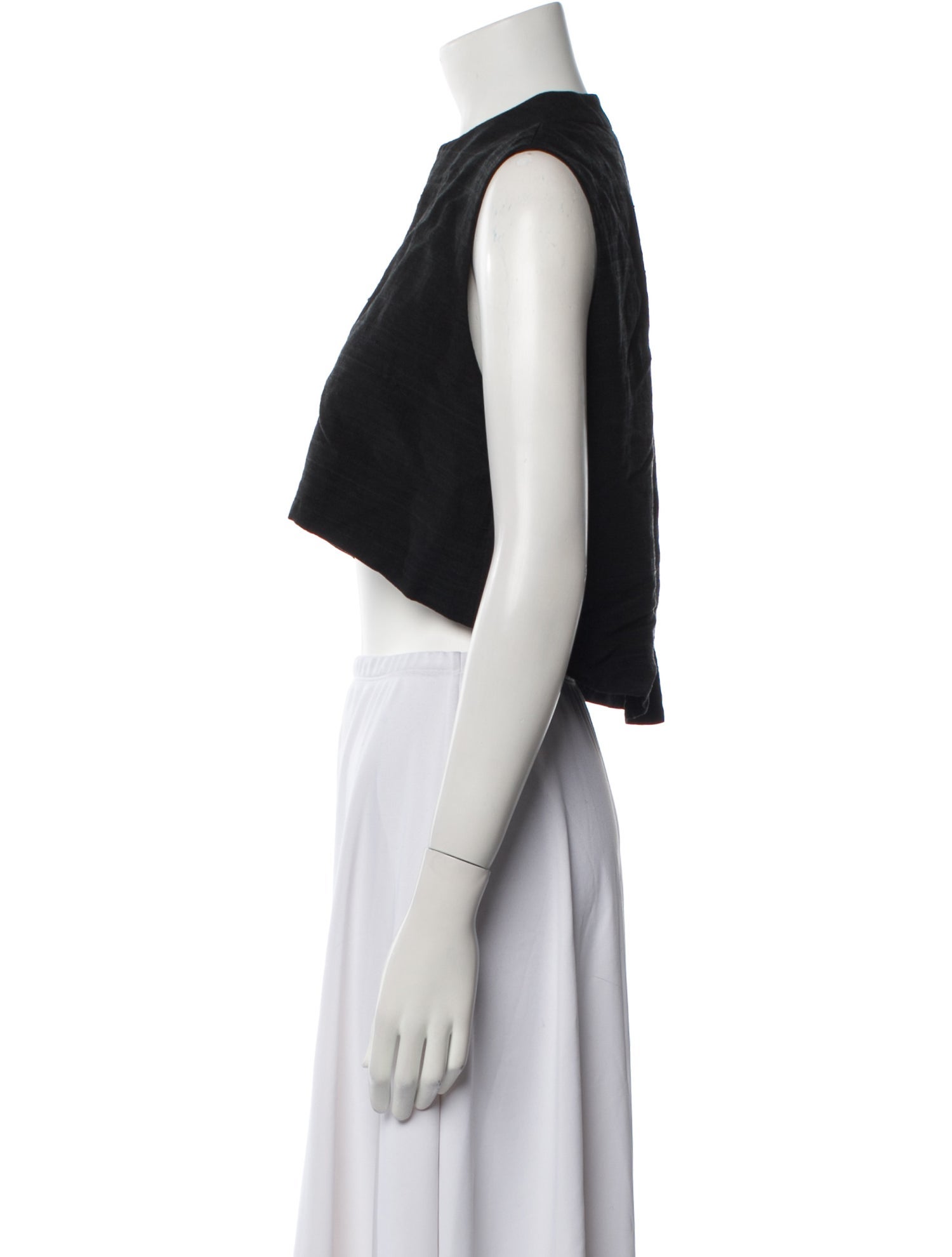 Kaarem Mock Neck Sleeveless Crop Top