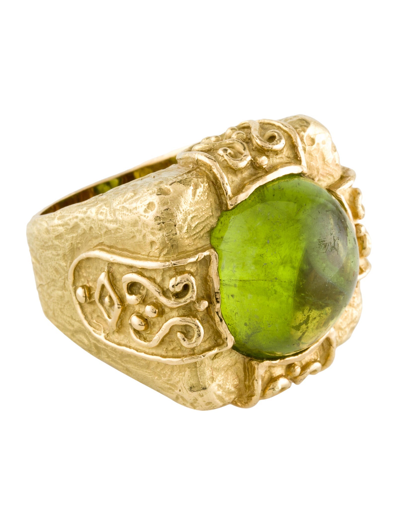 Katy Briscoe 18K Peridot & Diamond Cocktail Ring 18K Yellow Gold