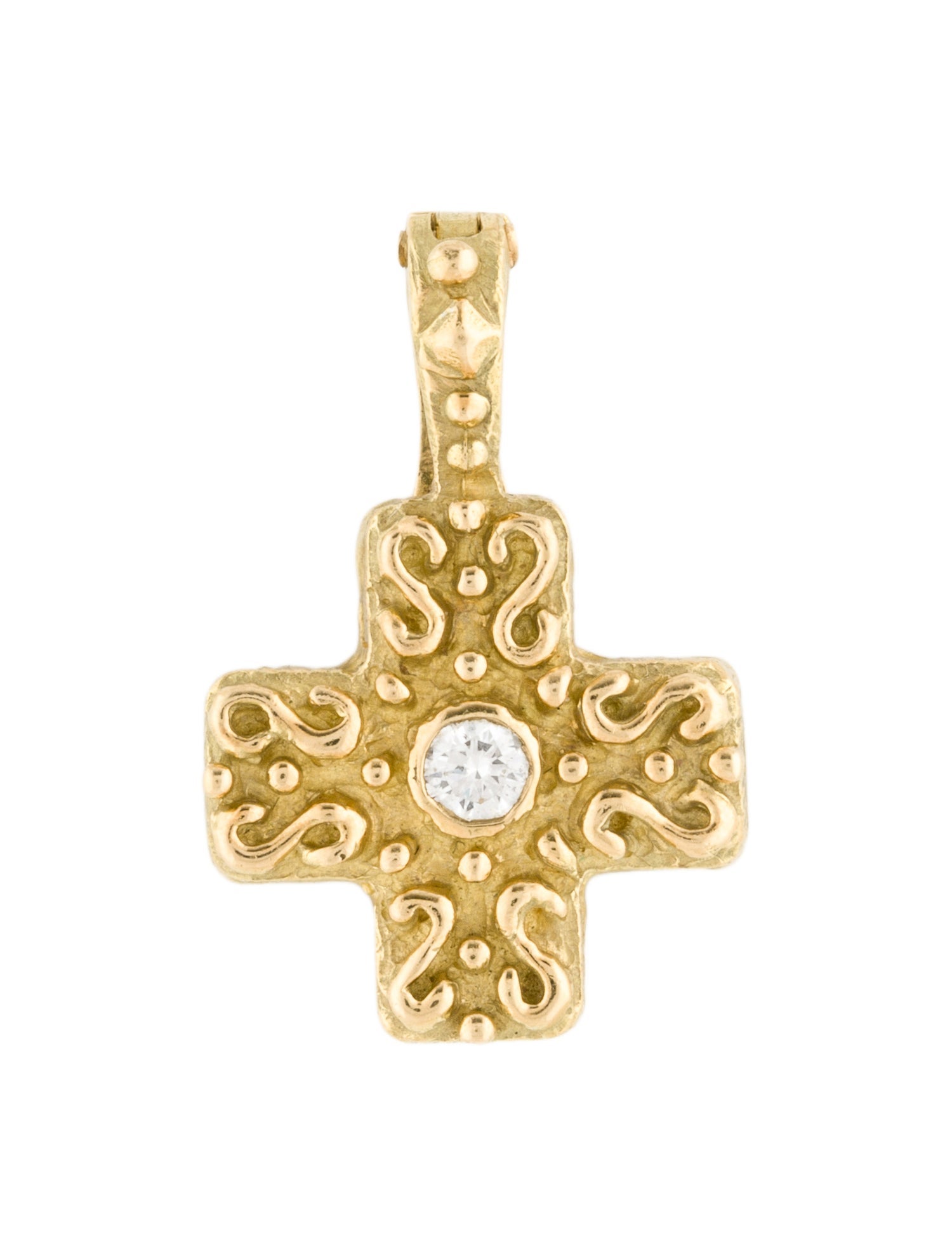 Katy Briscoe 18K Diamond Small Laura Cross Pendant
