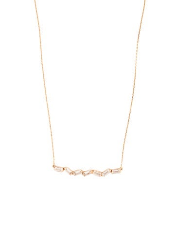 Pre-owned Kalan By Suzanne Kalan 14k Topaz Amalfi Bar Pendant, 18" In Multicolor