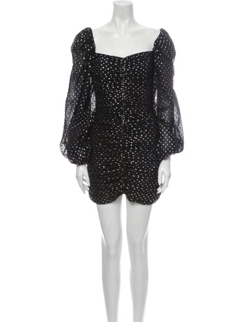 Kalmanovich Polka Dot Print Mini Dress Black
