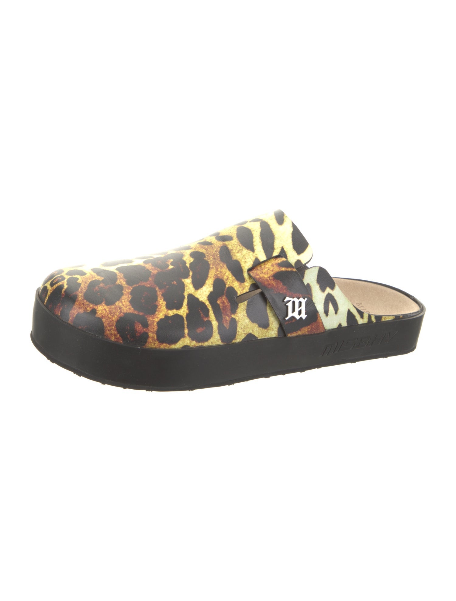 MISBHV Leather Animal Print Mules