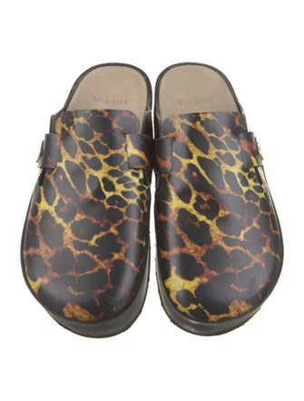 MISBHV Leather Animal Print Mules