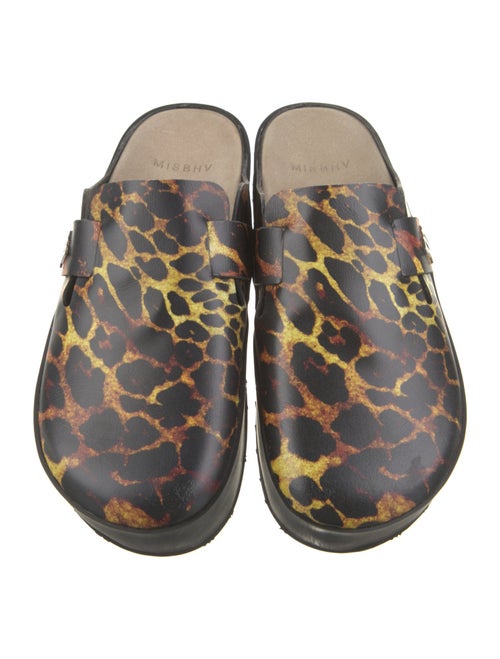 MISBHV Leather Animal Print Mules