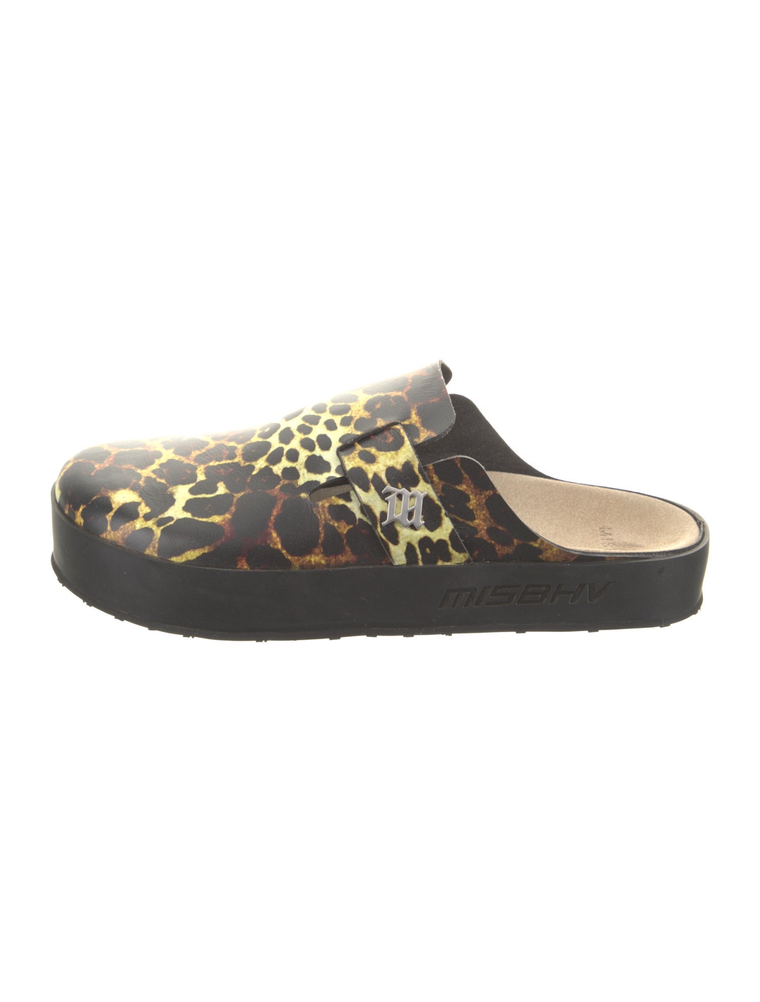 MISBHV Leather Animal Print Mules