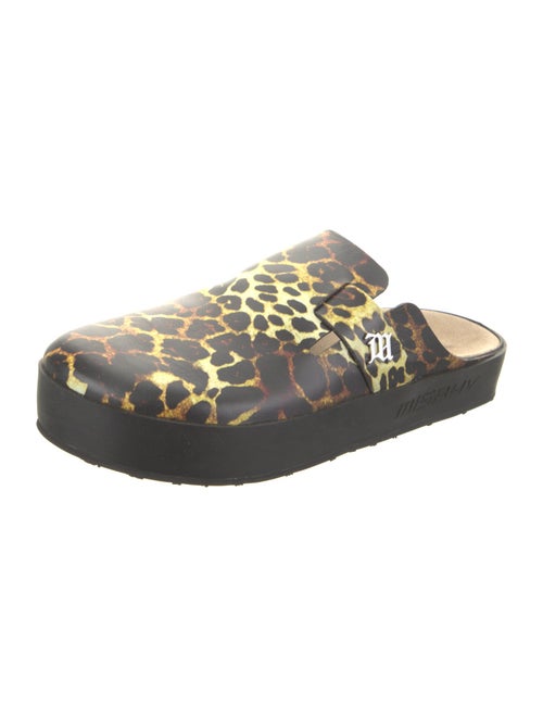 MISBHV Leather Animal Print Mules