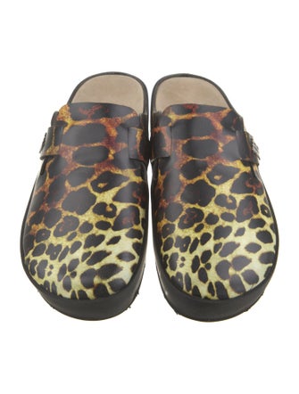 MISBHV Leather Animal Print Mules
